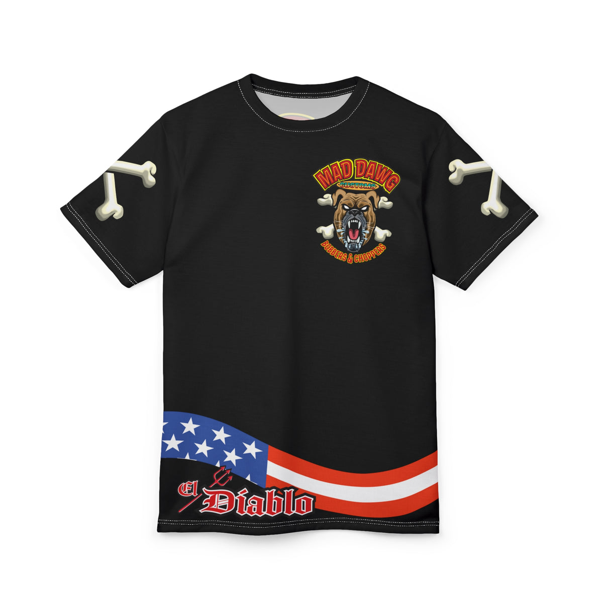 SRT Mad Dawg Customs Americana, Edgy Motorcycle Apparel, HiViz Custom Riding TEE, Rebel Fashion, Biker Style