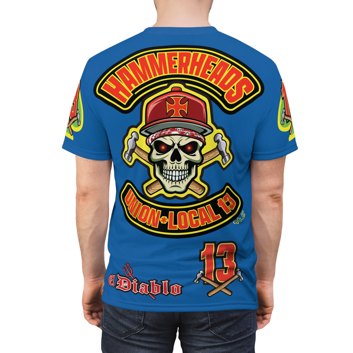 Hammerheads Union Local 13  -  Custom Motorcycle Riding Super Tee - Super Comfort and Fit