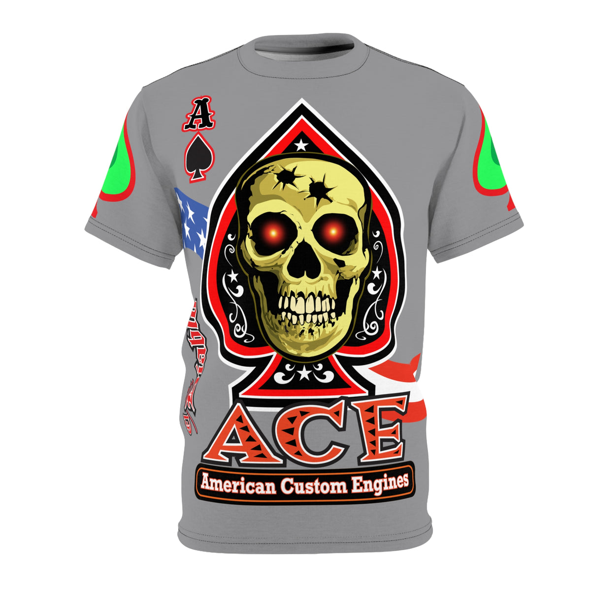 American Custom Engines ACE - Special Lumina Green  Ace of Spades Death Card High visibility Graphics