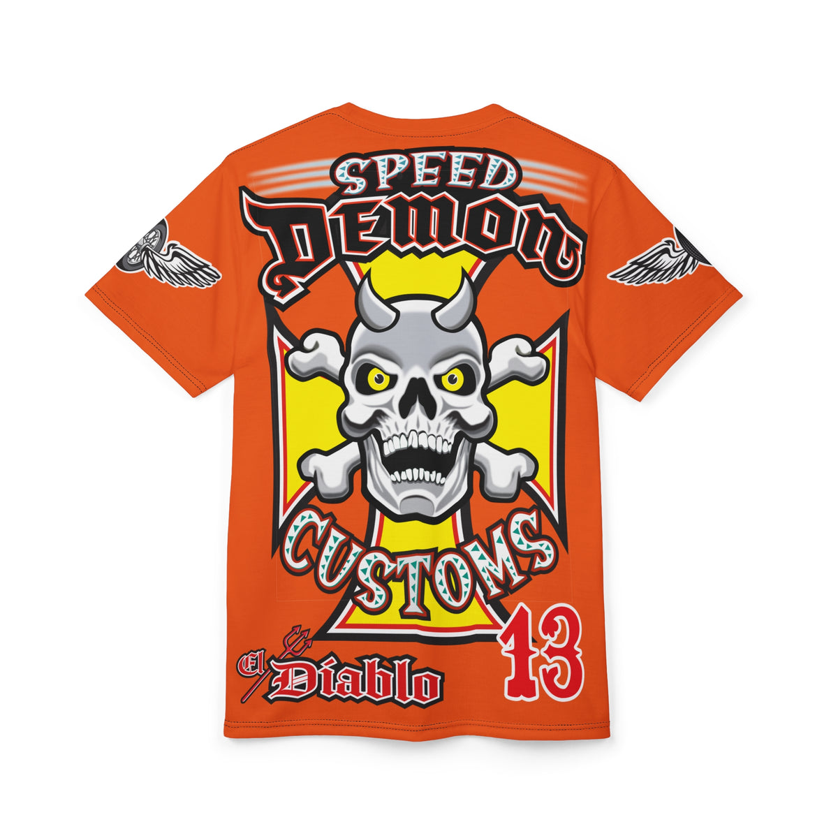 Speed Demon Customs Spectacular HiViz Super Tee - Devilishly Demented Bold Biker Design