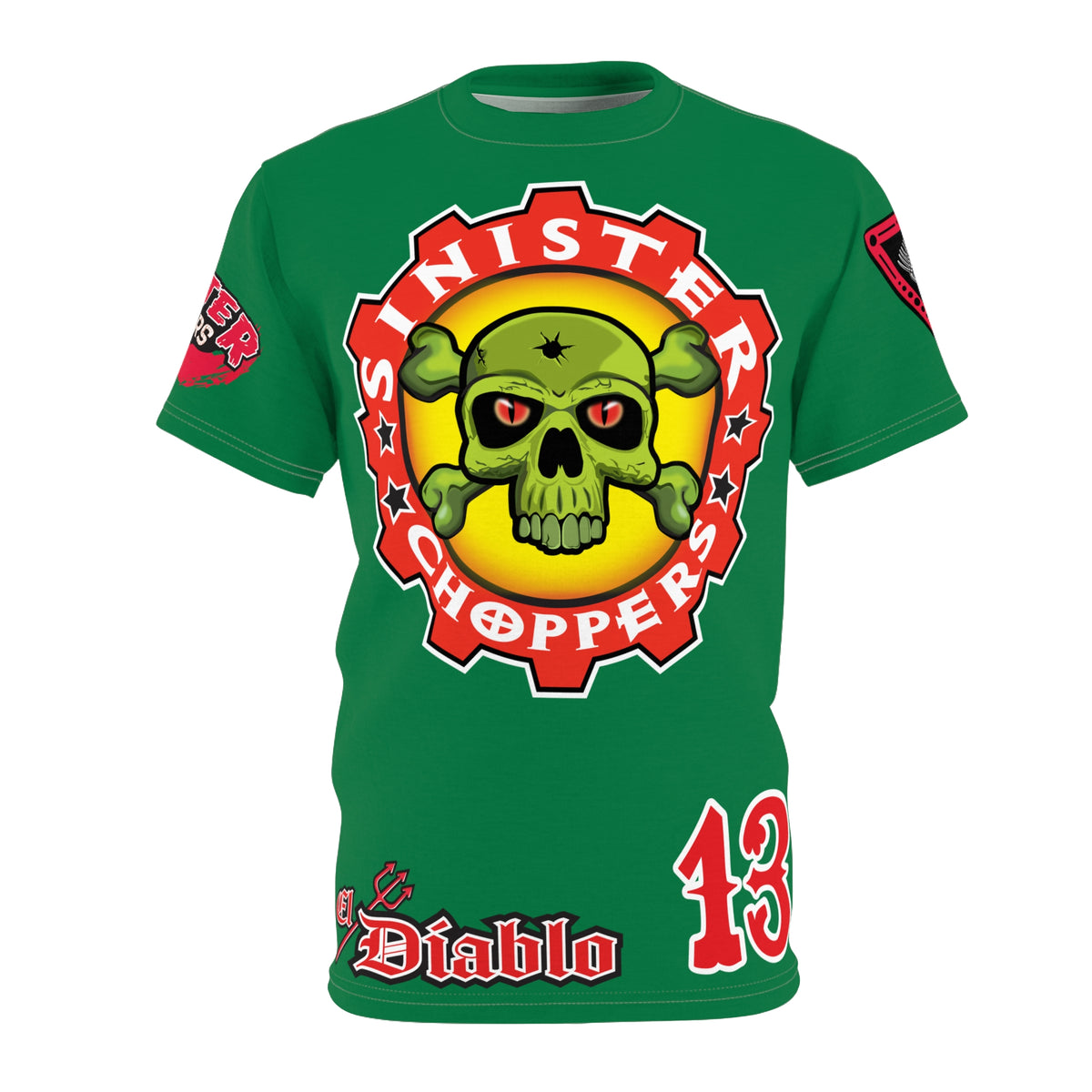 Sinister Choppers  Custom Designed Hunter Green HiViz Super Tee