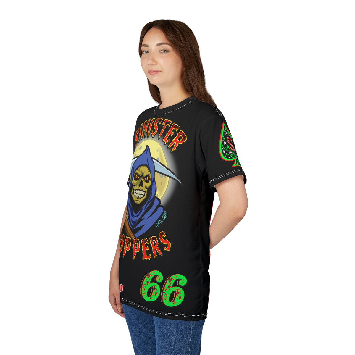 Sinister Choppers Reaper Super Tee - Gothic Graphic T-Shirt for Motorcycle Riders