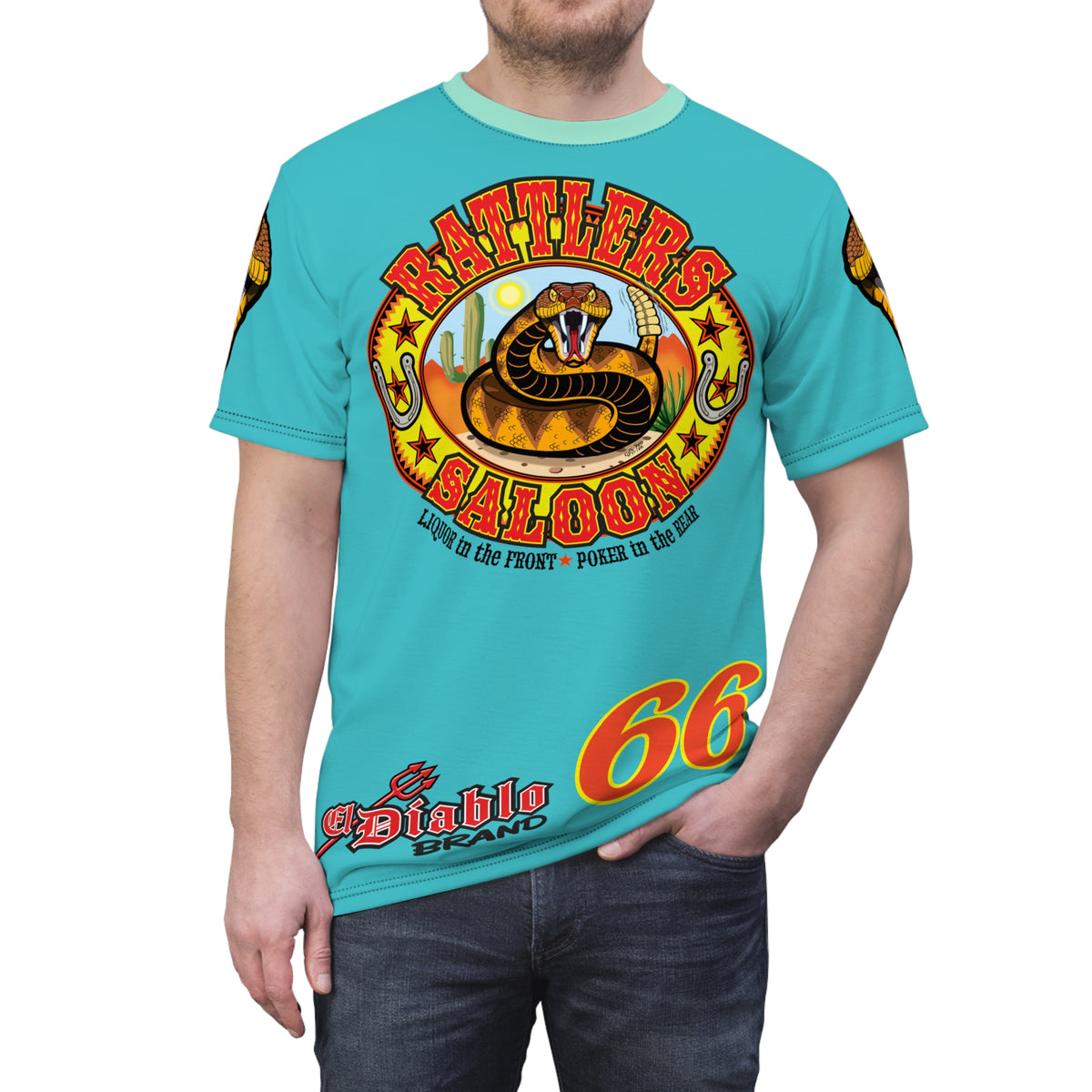 Rattlers Saloon  SUPER TEE — Vintage Biker 66 Graphic Shirt
