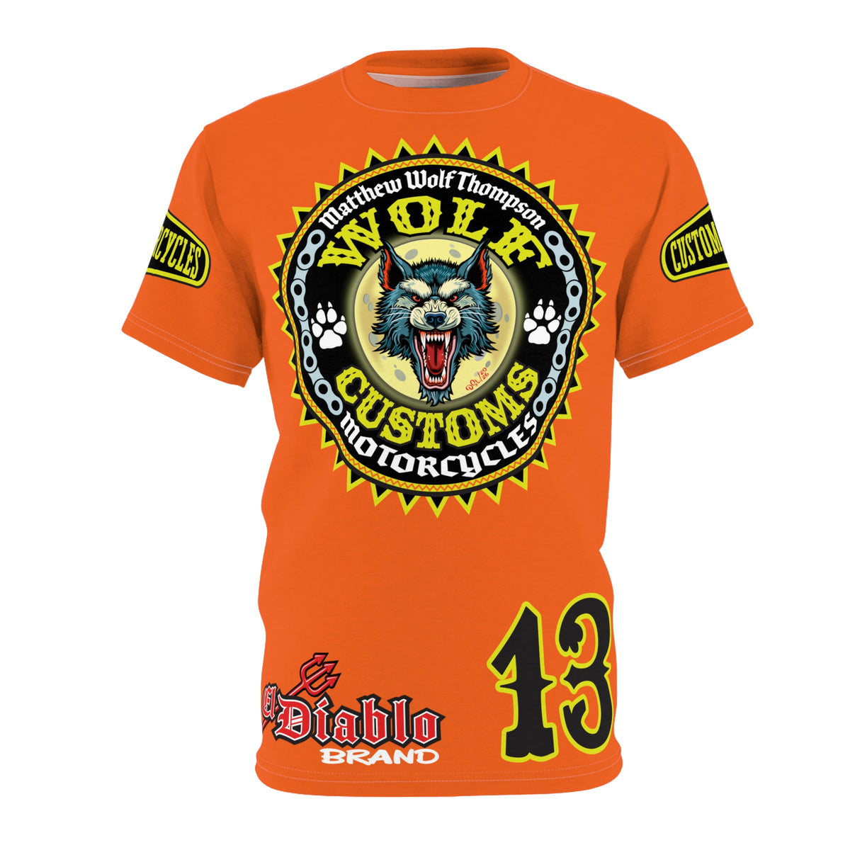 MWT Wolf Customs with XL HiViZ Graphics Super Tee —  The Best Biker Riding Tee EVER !!!