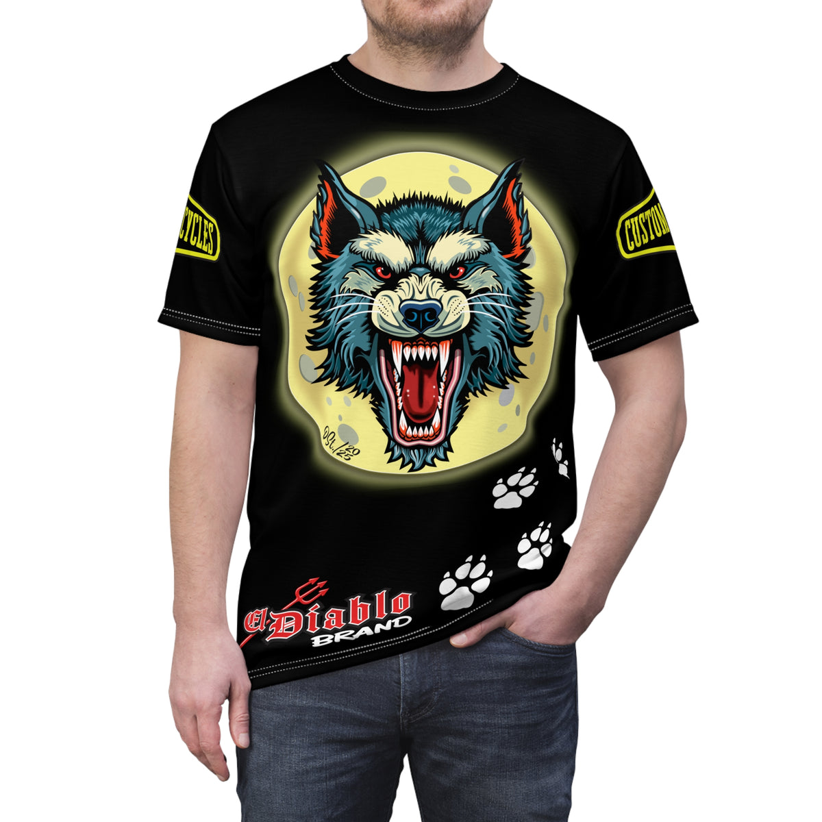 MWT Wolf Custom Motorcycles Super Riding Tee — Viciously Cool High Performance Motorcycle Riding Shirt