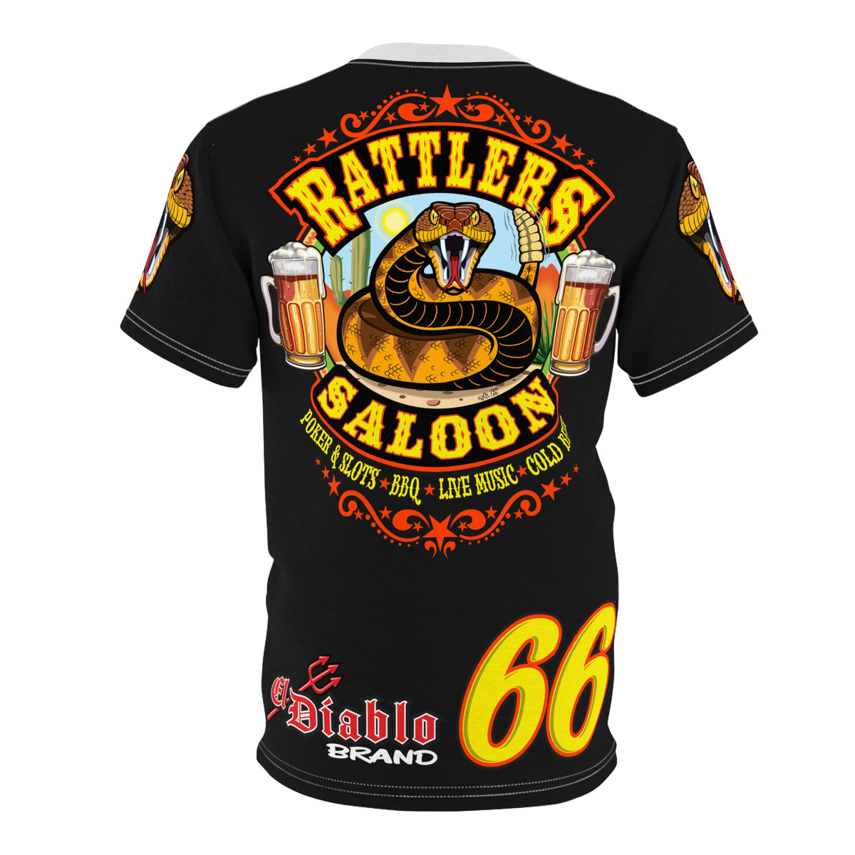 Rattlers Saloon SUPER RIDING TEE — Vintage Biker Route 66 Graphic t-Shirt