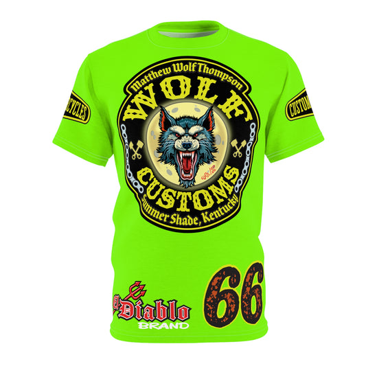 Very Special MWT Wolf Customs 66  Lumina HiViZ Super Riding Tee — Retro Motorcycle Club Shirt, The Best Biker Riding Tee EVER !!!