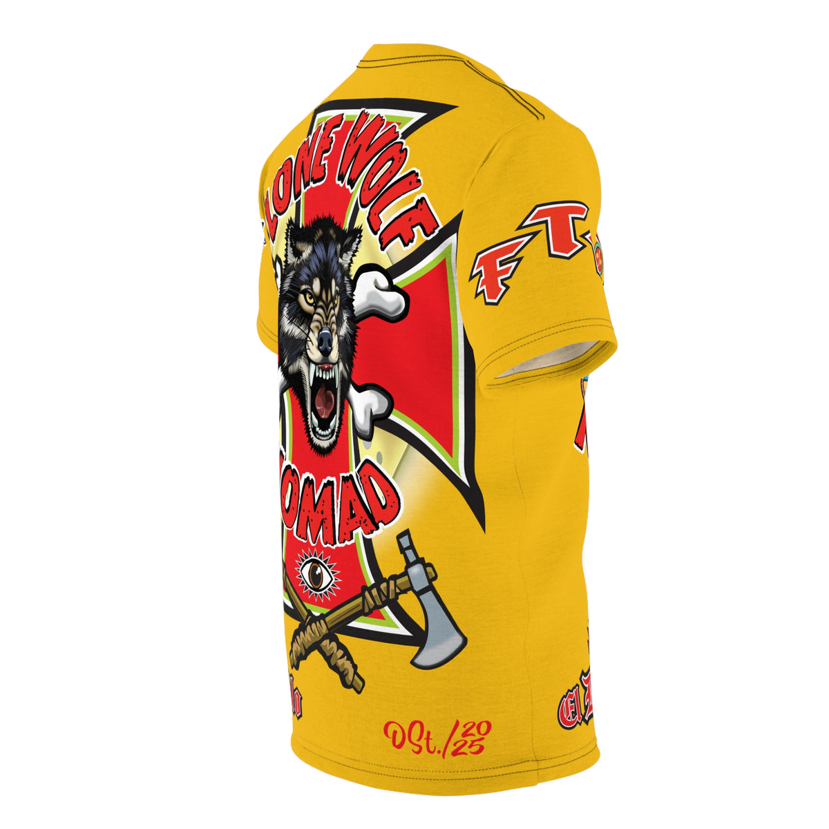 Lone Wolf Nomad HiViz Super Tee - For The Independent No Club Bikers For Life