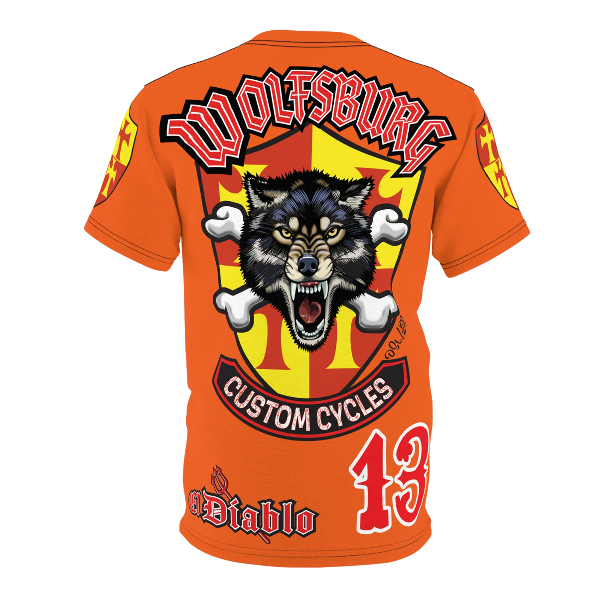 Wolfsburg Custom Cycles HiViz Graphic Super Tee for Bikers