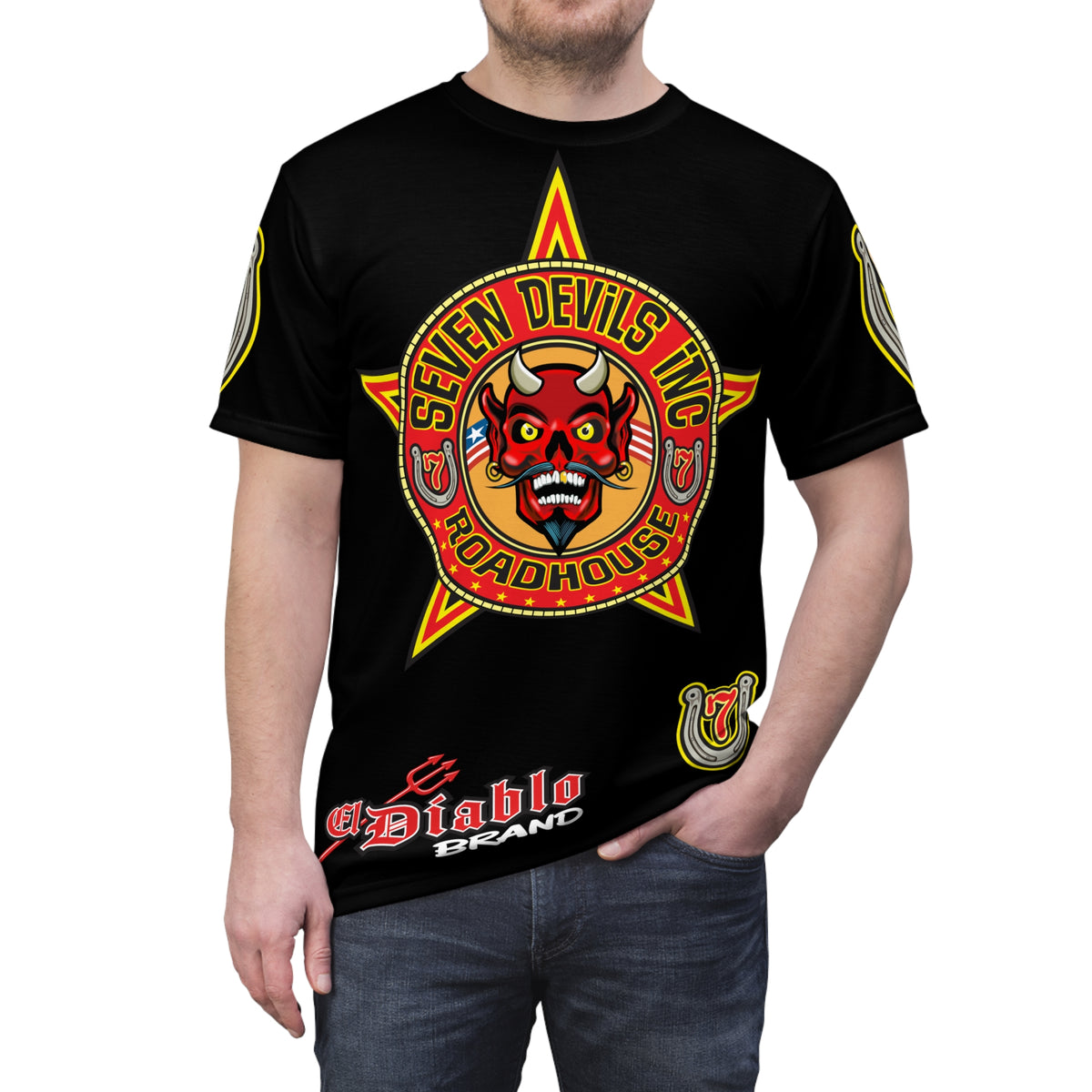 Seven Devils Inc. Roadhouse HiViz Graphic Tee - Motorcycle Custom Riding Super Tee