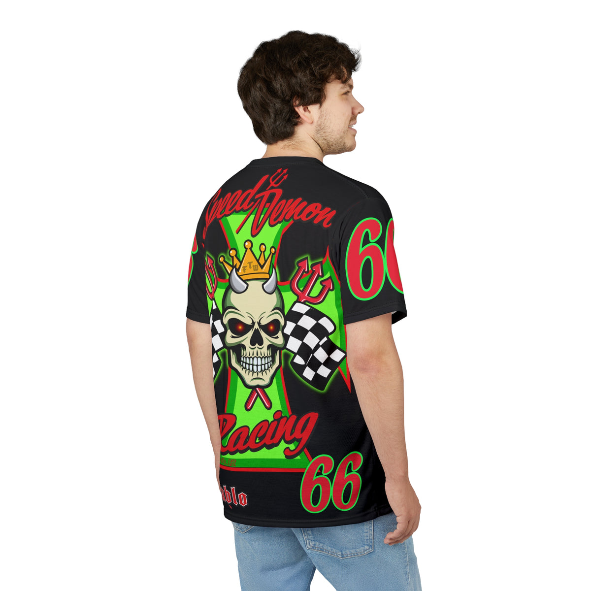 Speed Demon Route 66 High Performance Unisex Super Tee - Lumina Green HiViZ Features