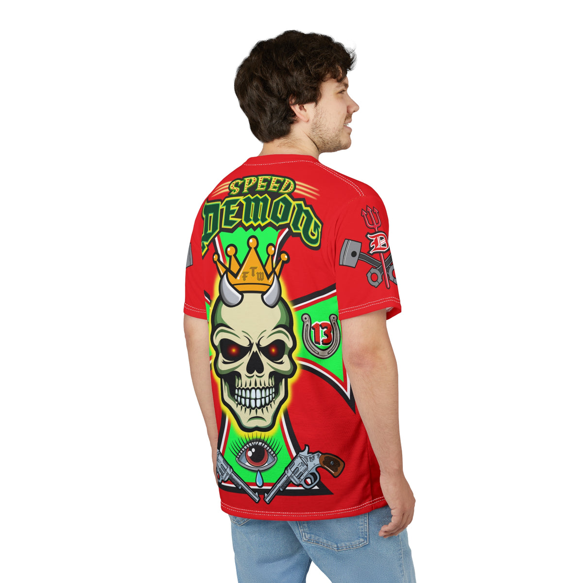 Speed Demon Customs HiViz High Performance Motorcycle Riding Super Tee, Unique High Visibility XL Graphics