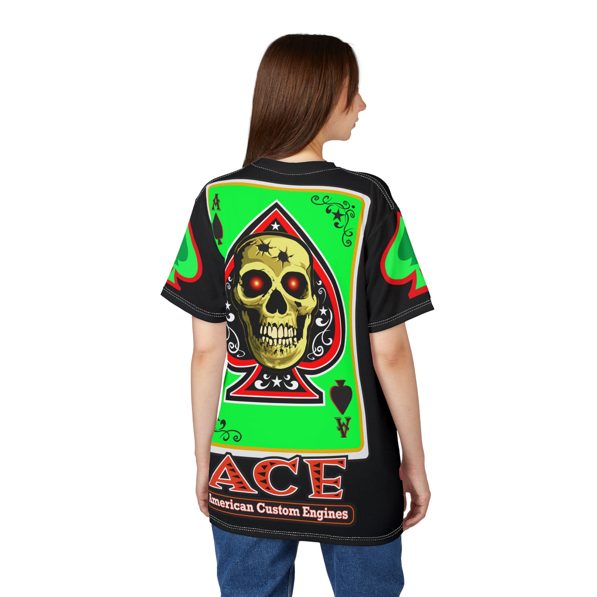 SRT American Custom Engines ACE - Special Lumina Green  Ace of Spades Death Card High Visibility Graphics