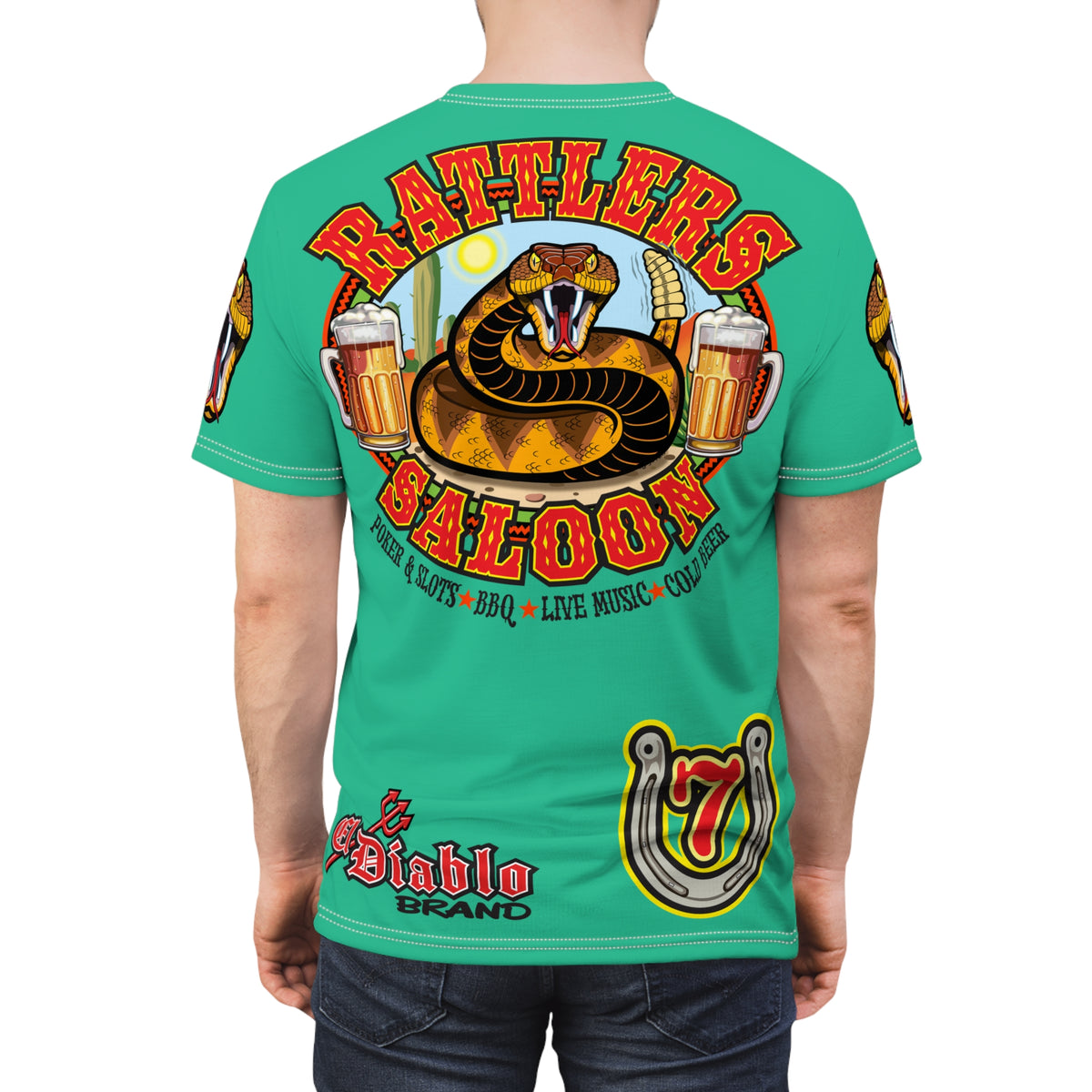 Rattlers Saloon  BADAZZ SUPER TEE — Vintage Biker 66 Graphic Shirt