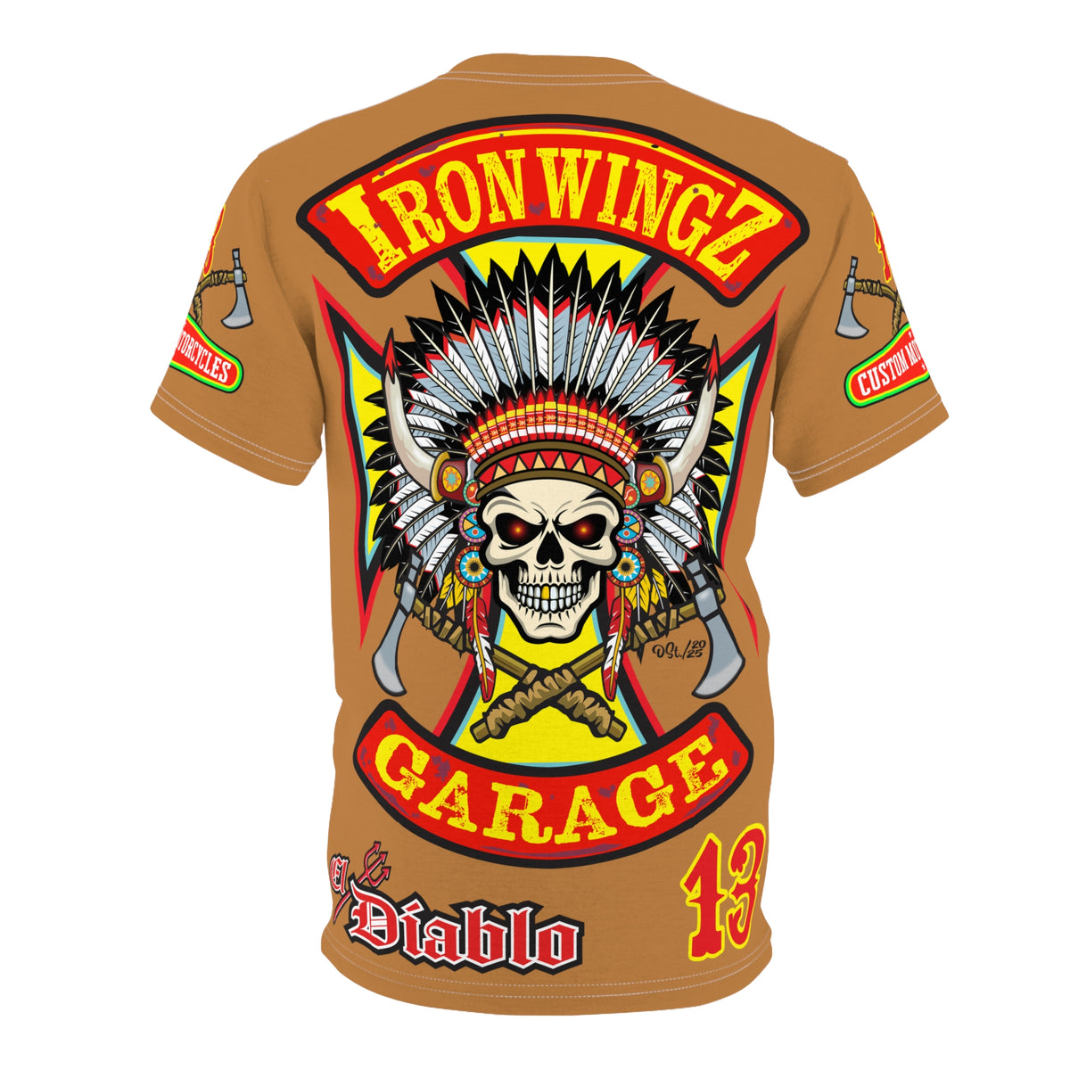 Iron Wingz Garage HiViZ Motorcycle Rider Super Tee