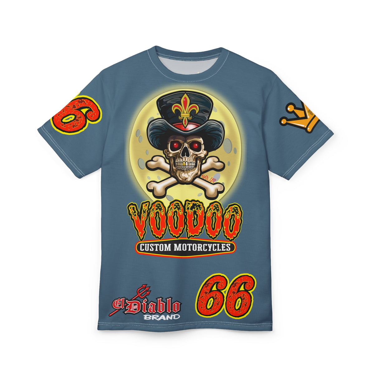 VooDoo Custom Motorcycles  Route 66 Unisex Super Tee - High Performance Riding Gear