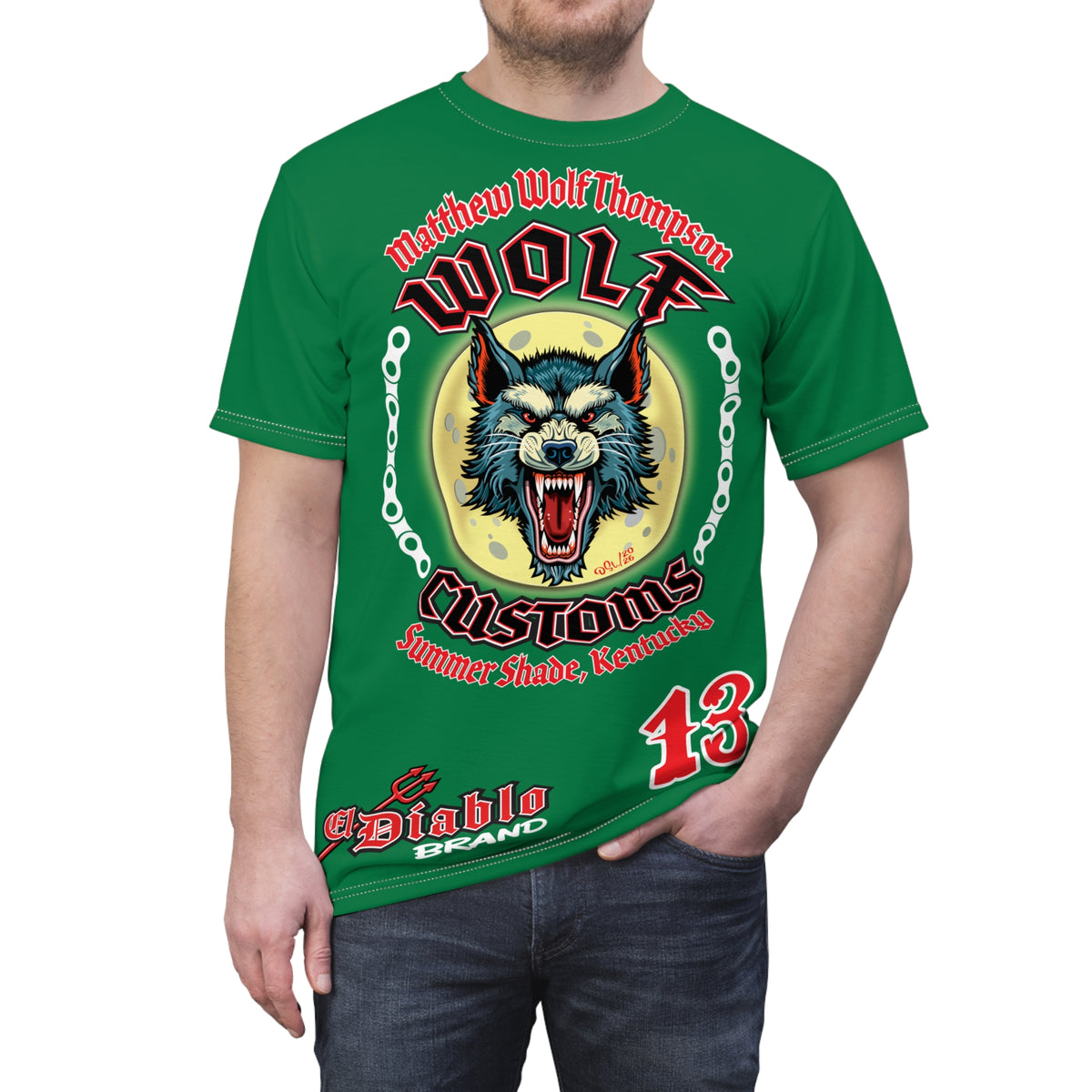 MWT Wolf Custom Motorcycles Super Tee — Viciously Cool High Performance Motorcycle Riding Shirt