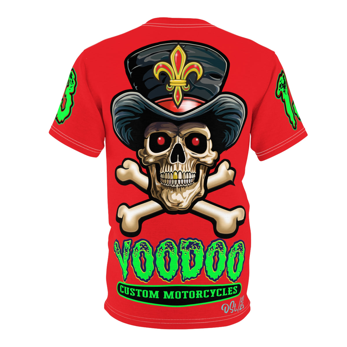 Voodoo Lucky 13 Red Rider HiViz Super Tee, XLGraphics , Custom Riding Apparel