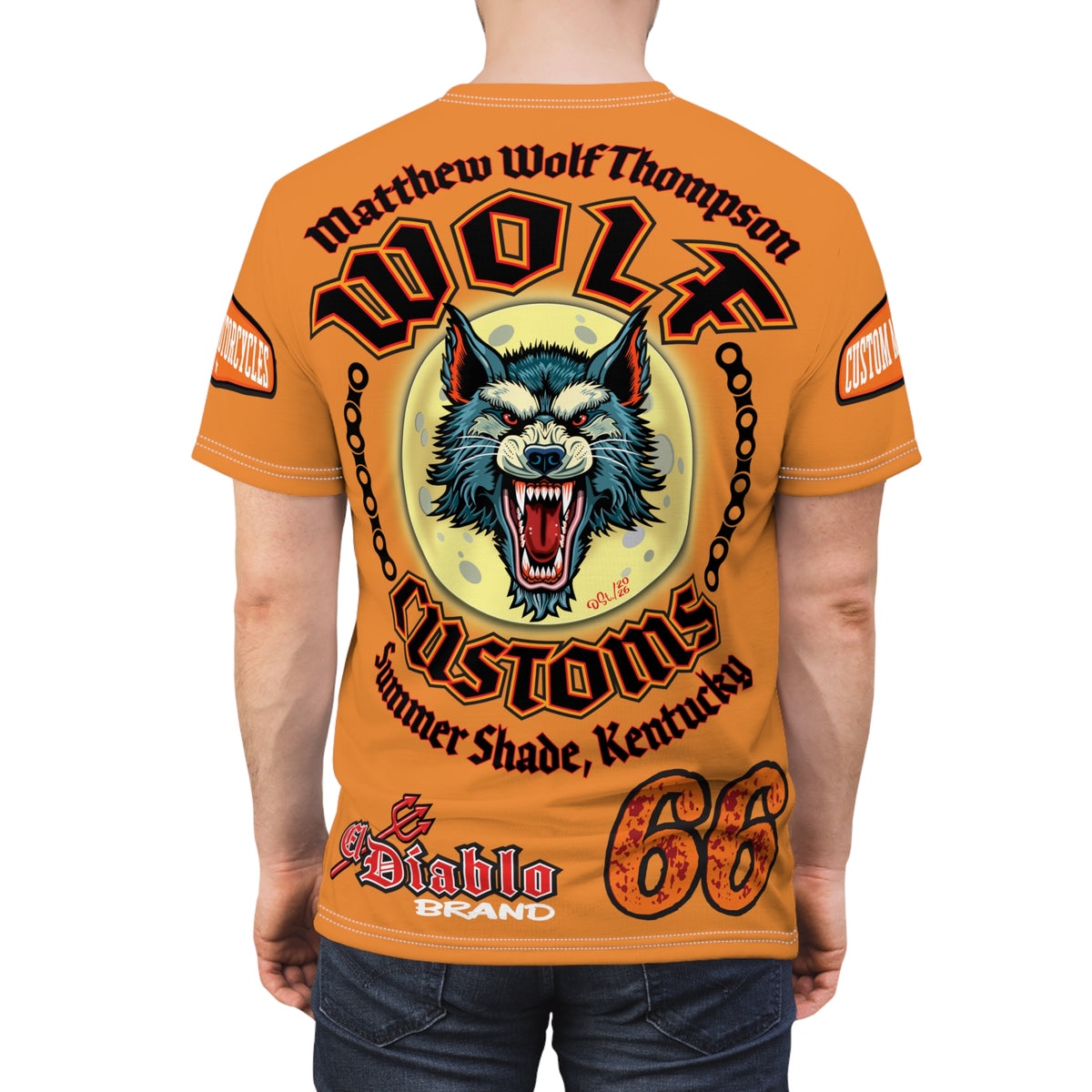 MWT Wolf Custom Motorcycles Super Tee — Viciously Cool High Performance Motorcycle Riding Shirt