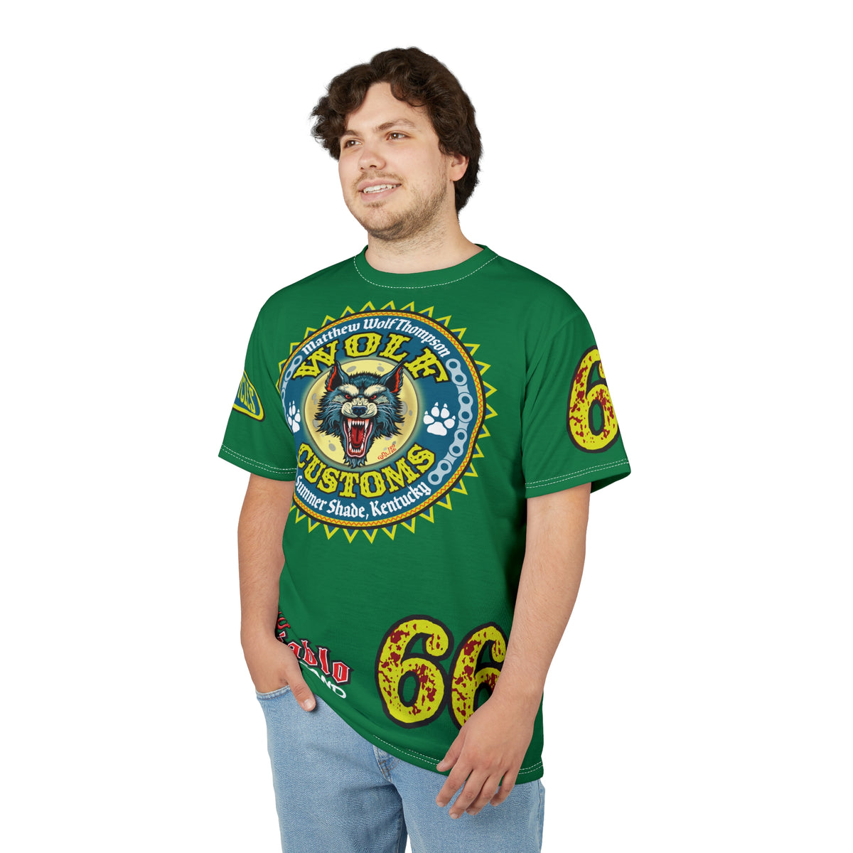 MWT Wolf Customs '66 Graphic HiViZ Super Tee — Retro Motorcycle Club Shirt, The Best Biker Riding Tee EVER !!!