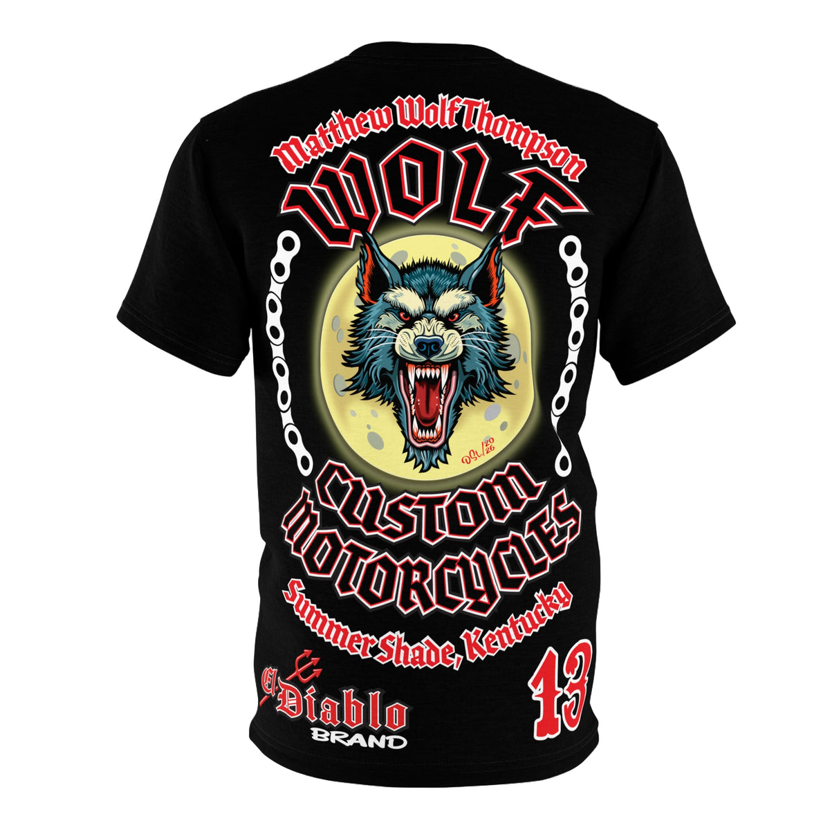 MWT Wolf Custom Motorcycles Super Tee — Viciously Cool High Performance Motorcycle Riding Shirt