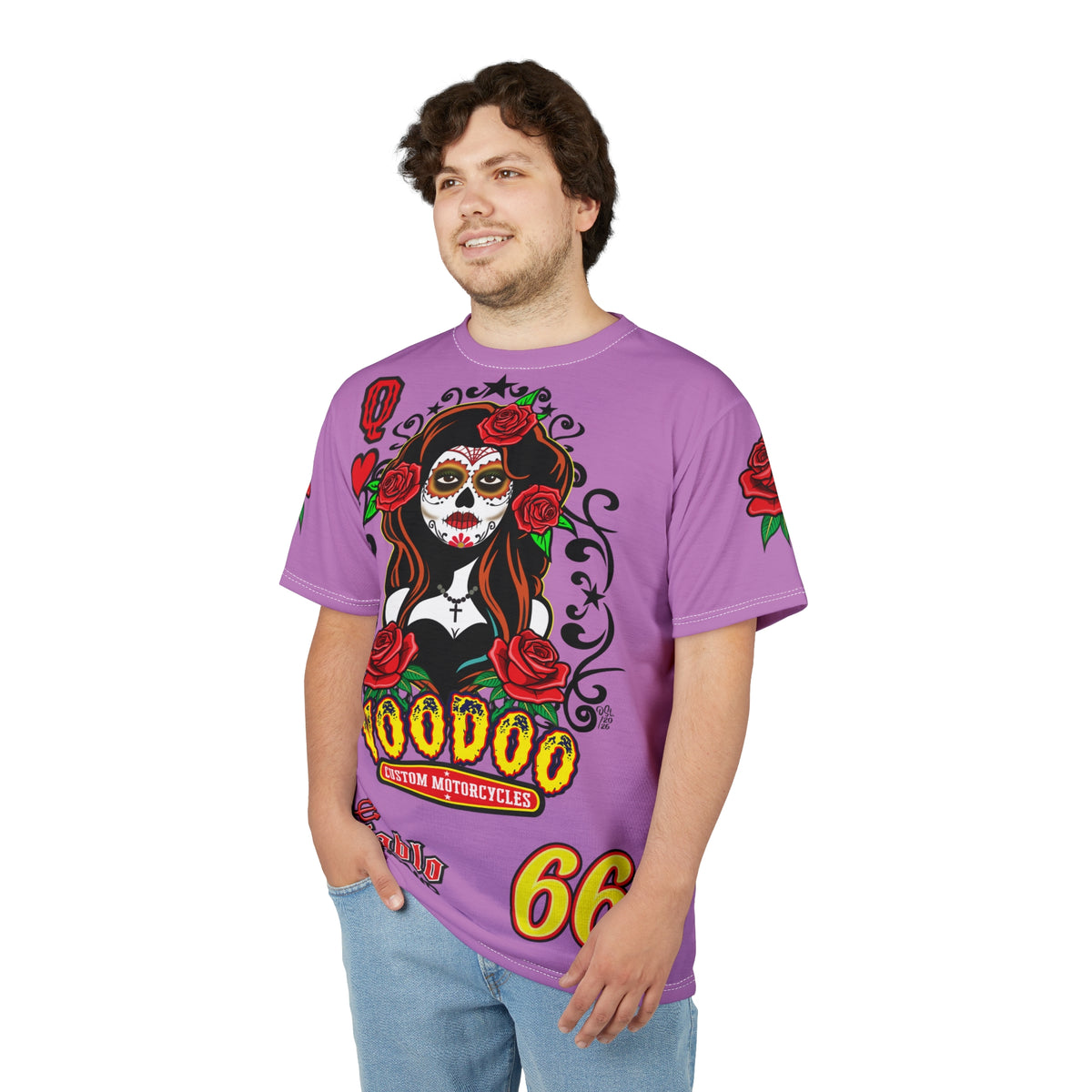 Copy of Voodoo Custom Motorcycles Tee — Queen of Hearts  Graphic Riding Super Tee
