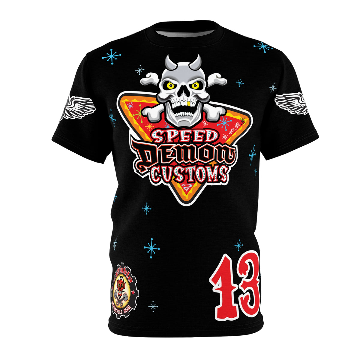 SRT Speed Demon Customs Spectacular  Super Riding Tee - Devilishly Demented Bold Biker Design