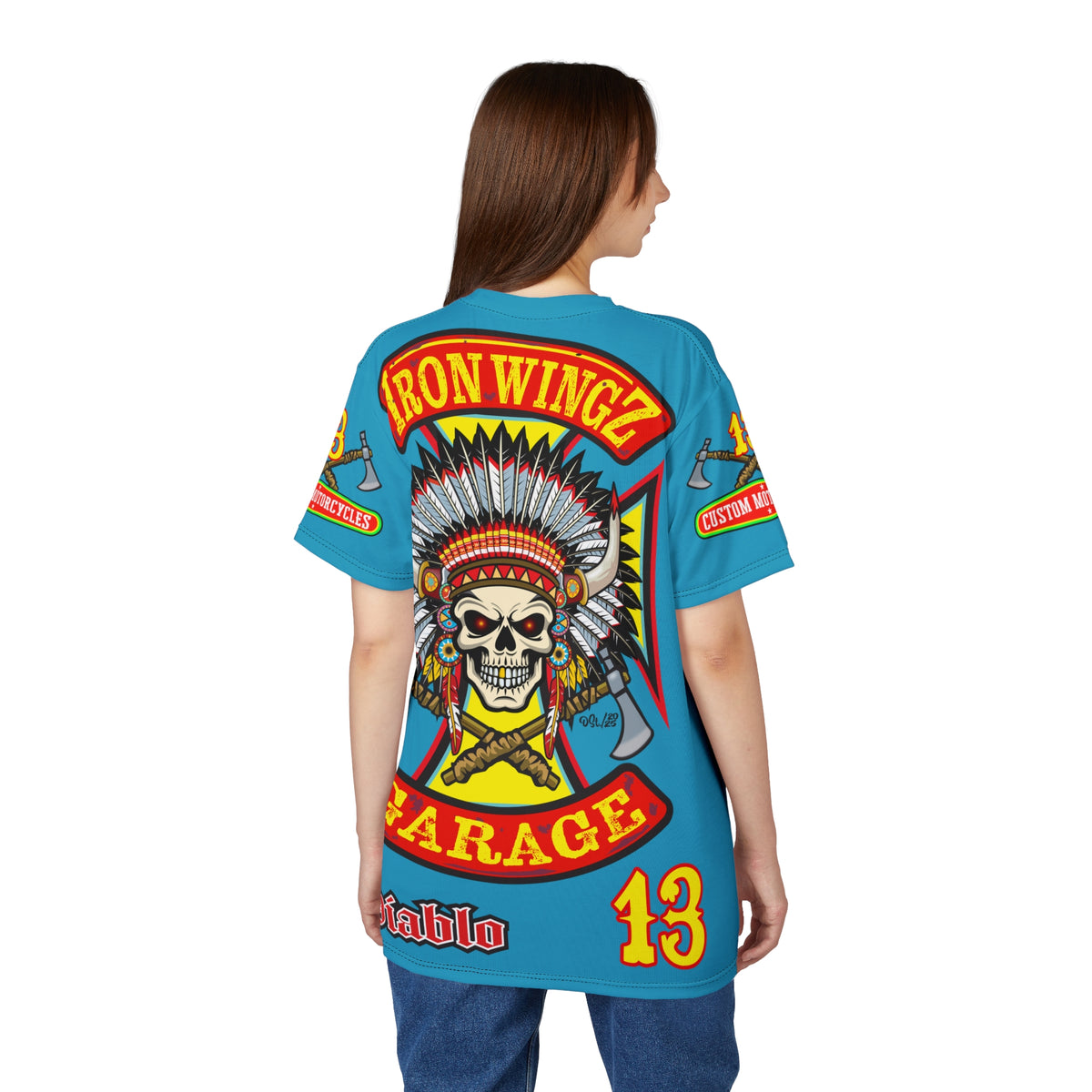 Iron Wingz Garage HiViZ Motorcycle Rider Super Tee