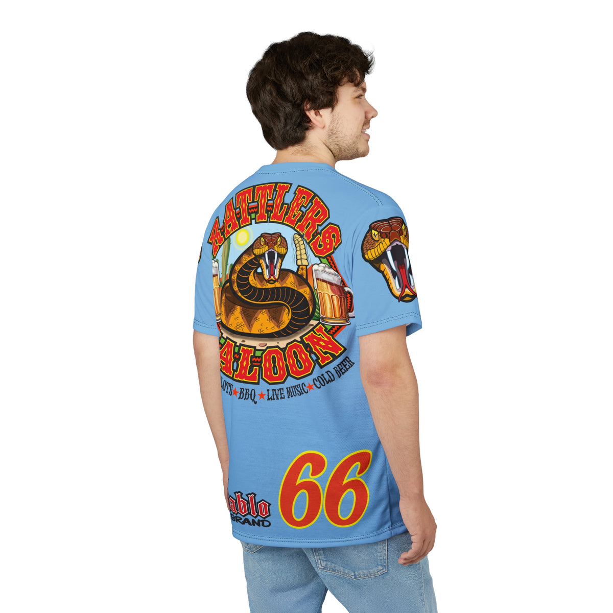 Rattlers Saloon  BADAZZ SUPER TEE — Vintage Biker 66 Graphic Shirt