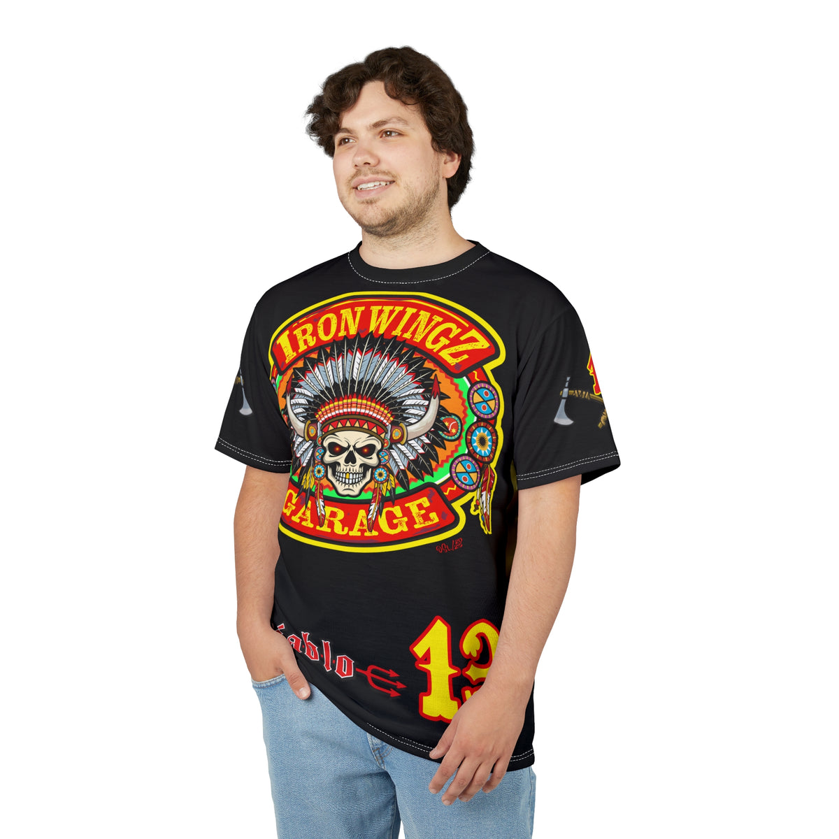 Iron Wingz Garage HiViZ Motorcycle Rider Super Tee