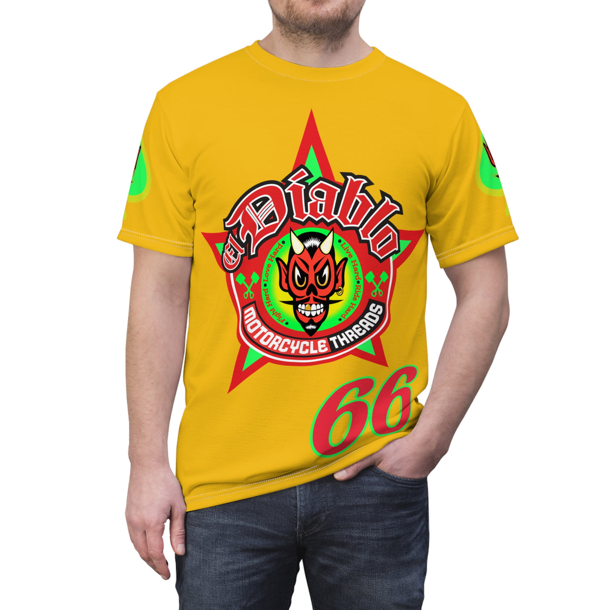 El Diablo Motorcycle Threads Unisex Cut & Sew Tee - Edgy Graphic Tee for Biker Enthusiasts