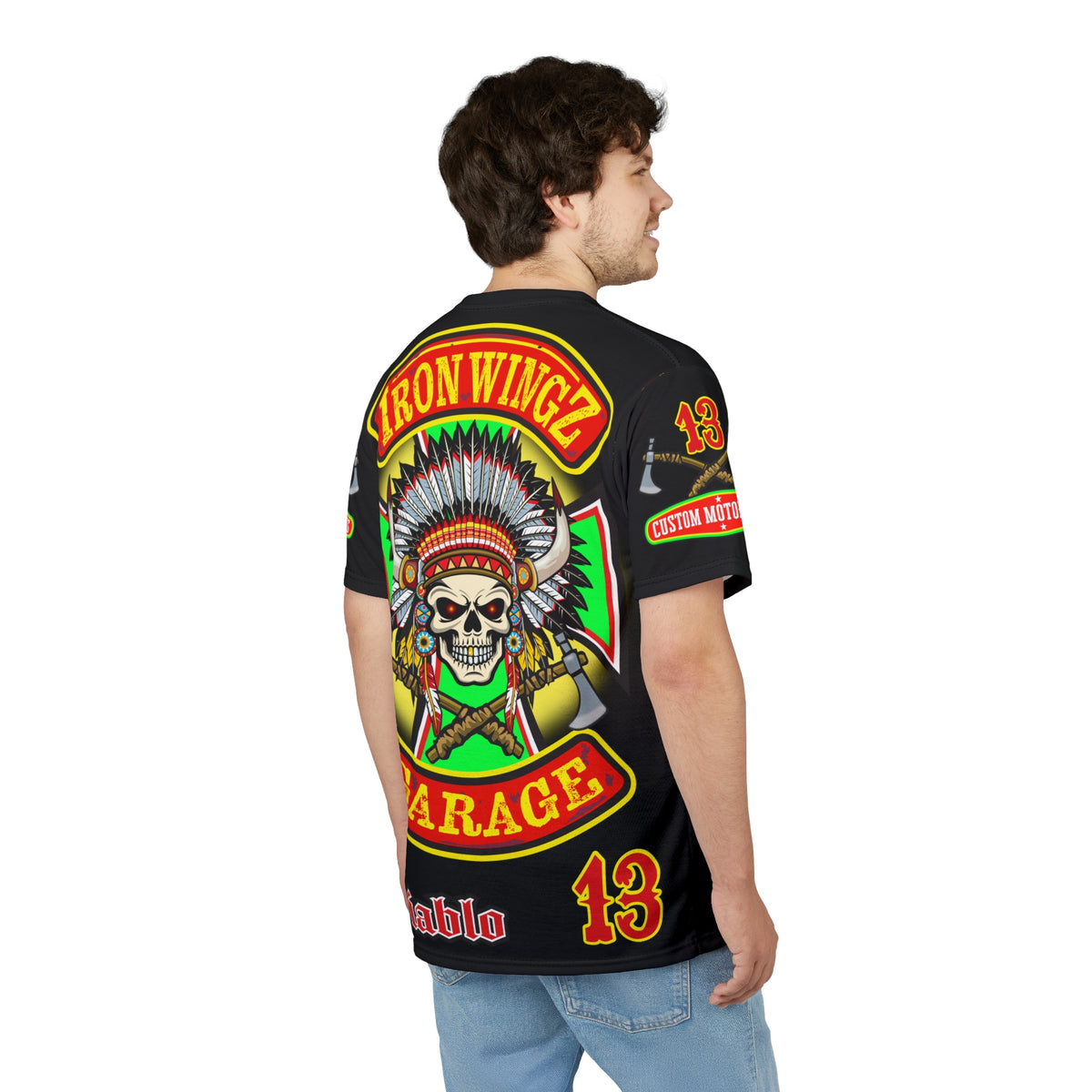 Iron Wingz Garage HiViZ Motorcycle Rider Super Tee