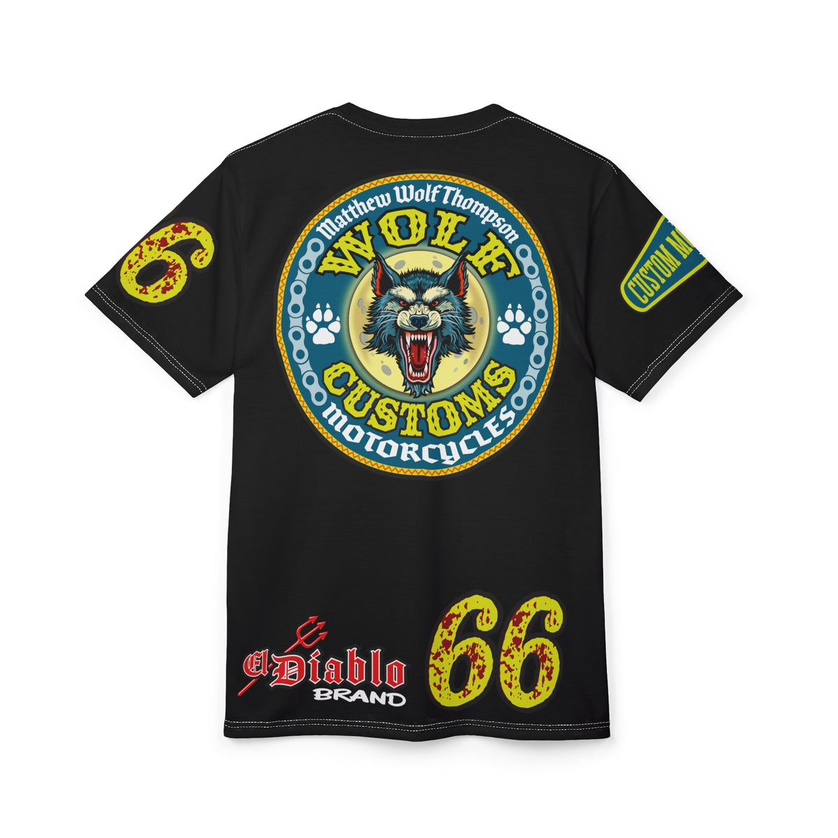 MWT Wolf Customs '66 Graphic Super  Tee — Retro Motorcycle Club Shirt The Best Biker Riding Tee EVER !!!
