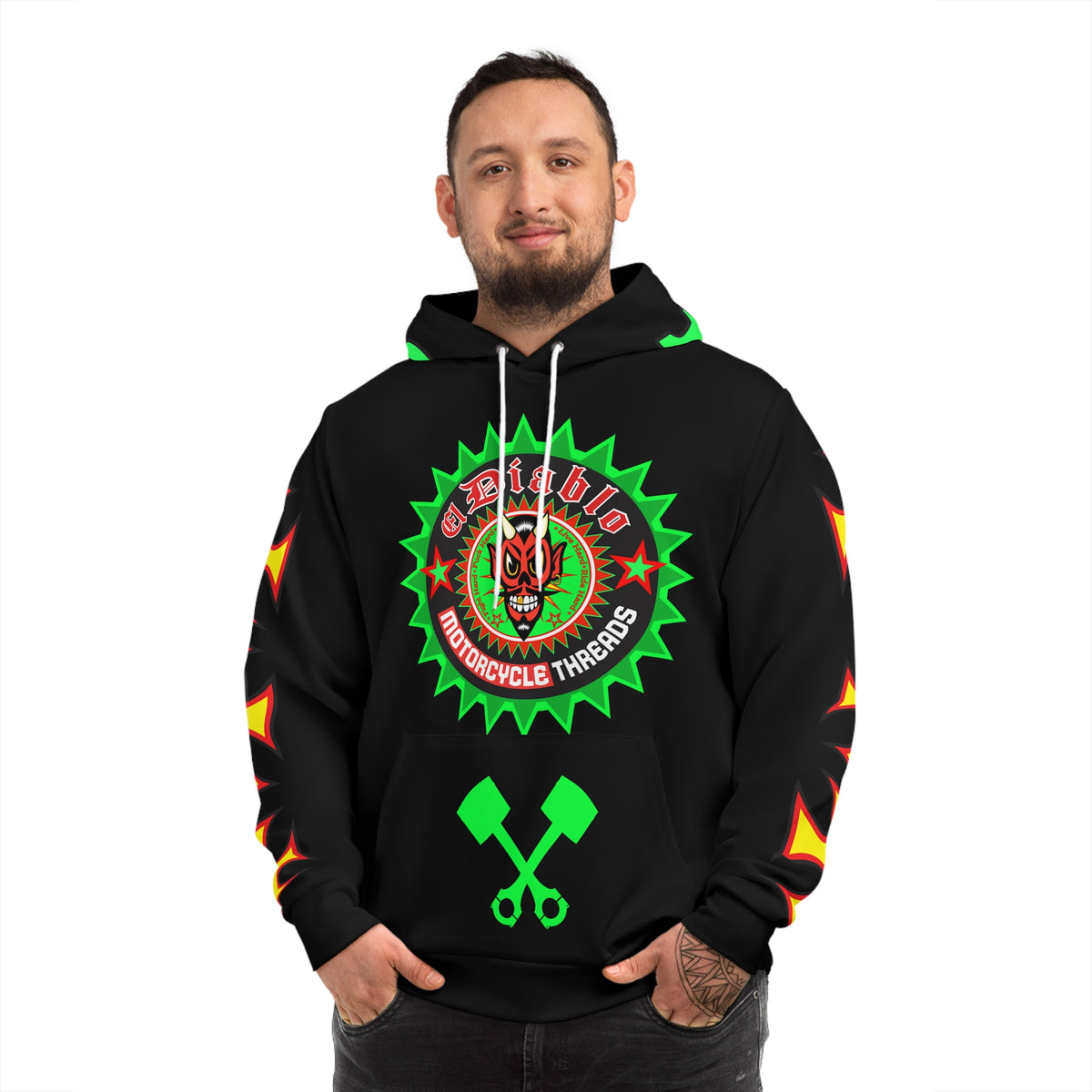 Hoodz El Diablo Brand Company HiViz Fashion Hoodie, Bikers Badass Hoodie