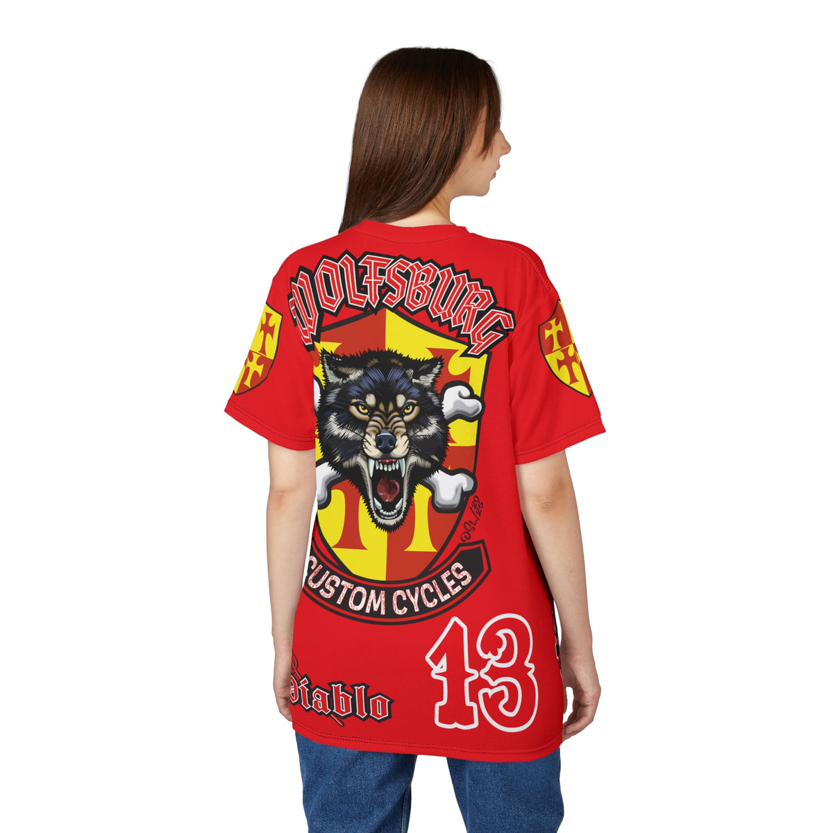 Wolfsburg Custom Cycles HiViz Graphic Super Tee for Bikers