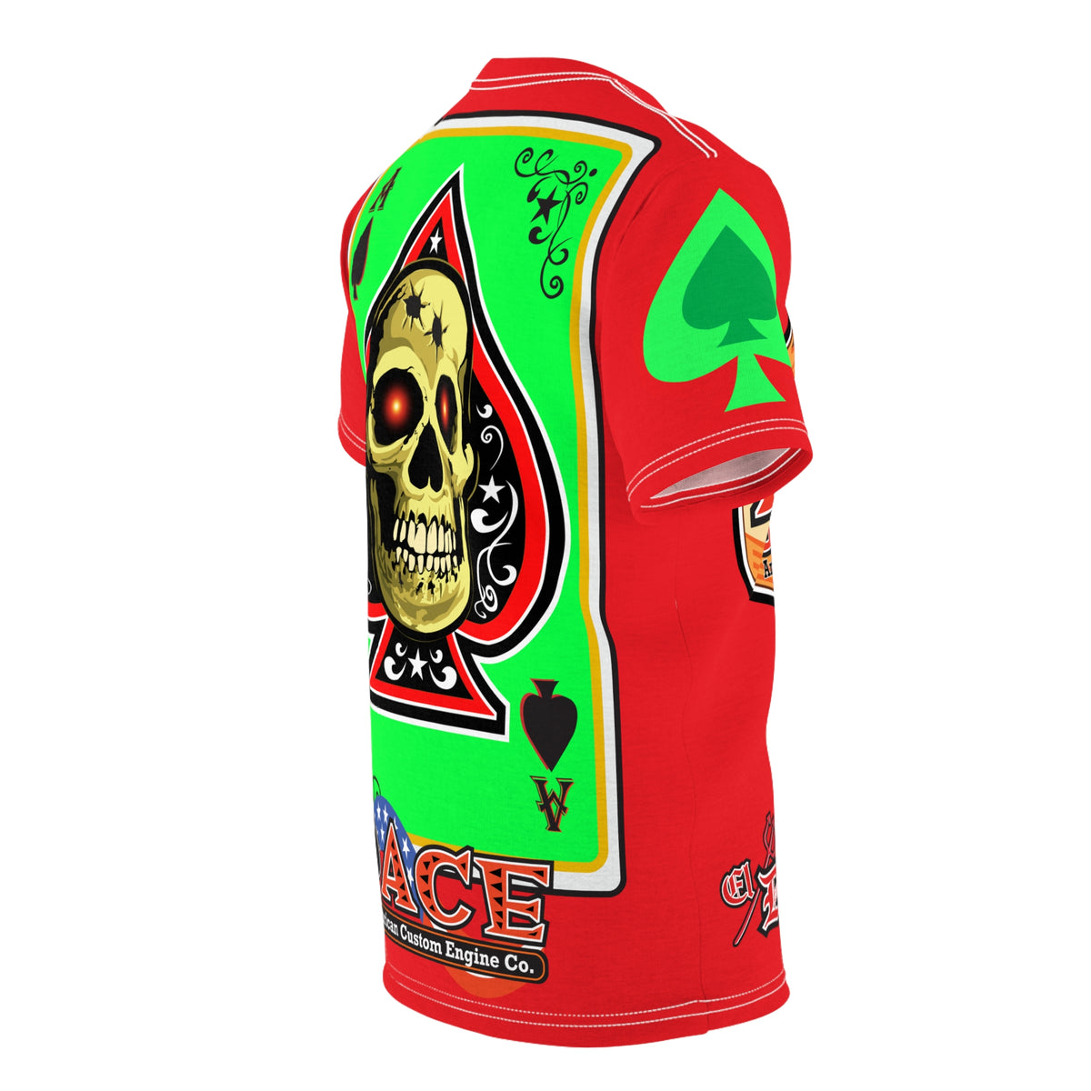 American Custom Engines ACE - Special Lumina Green  Ace of Spades Death Card High visibility Graphics