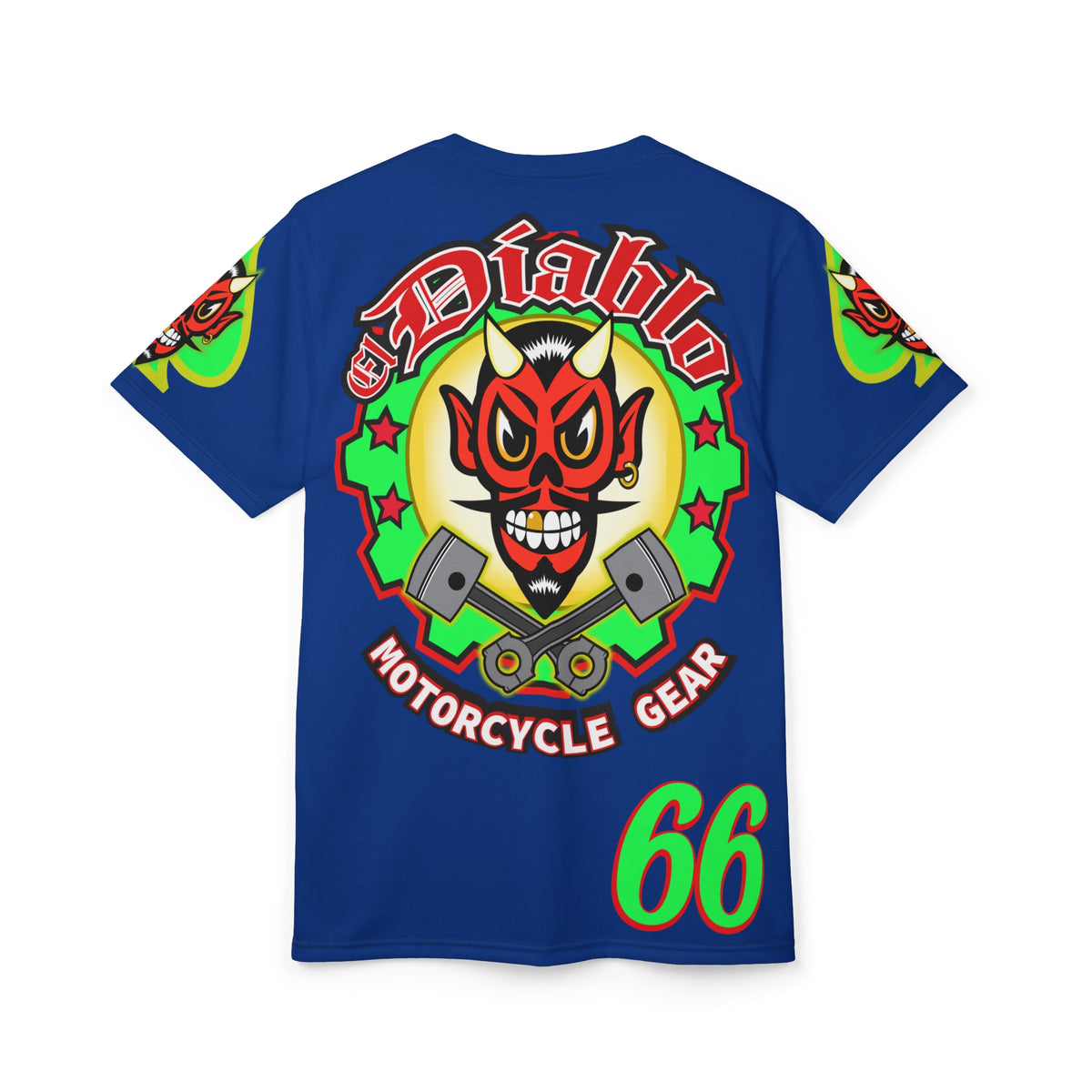 El Diablo Motorcycle Threads - Unisex Cut & Sew Tee - HiViz Color - Edgy Graphic Tee for Bikers