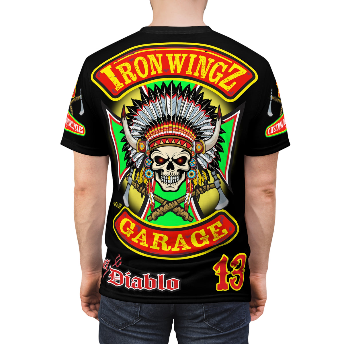 Iron Wingz Garage HiViZ Motorcycle Rider Super Tee