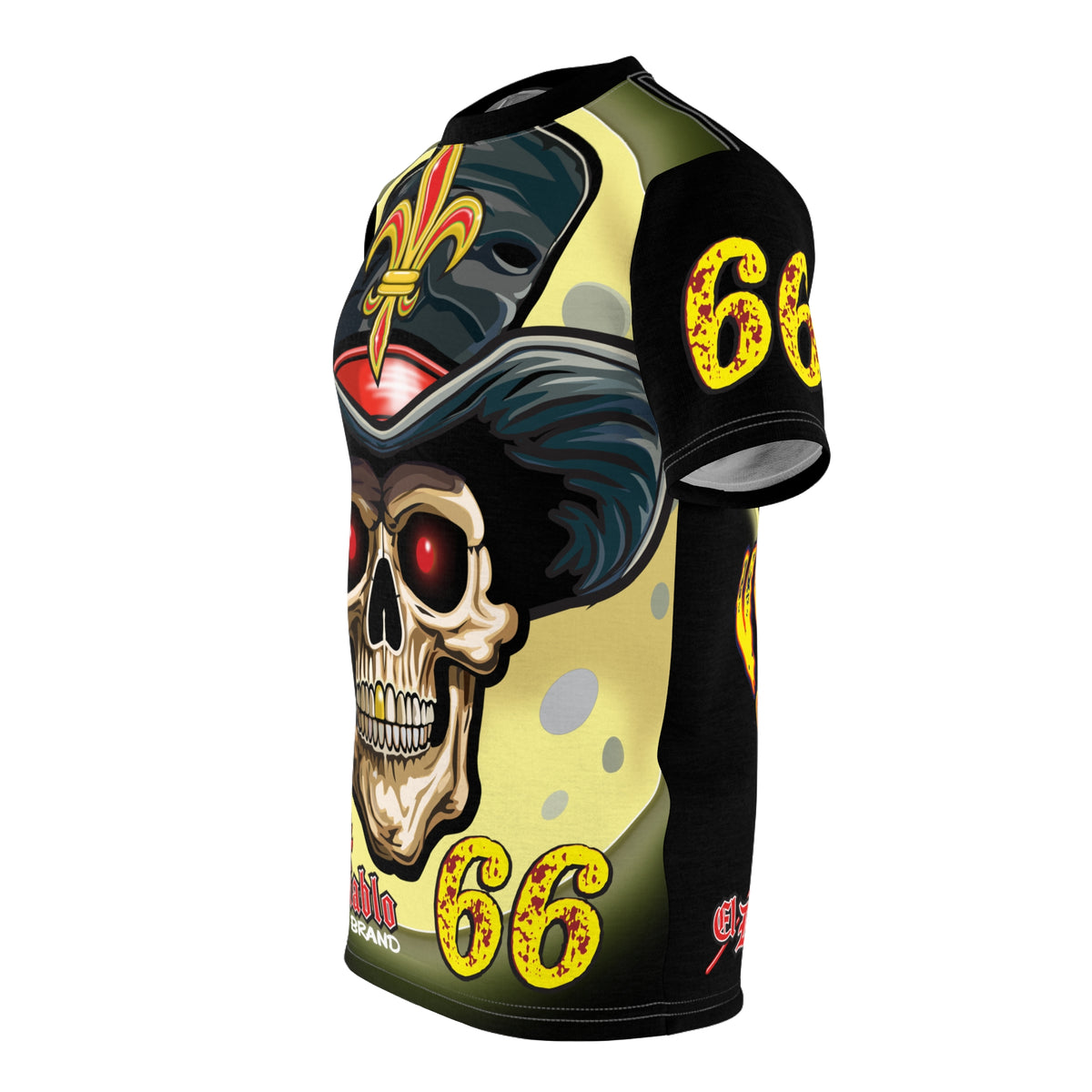 Voodoo Custom Motorcycles Black Magic XL HiViz Graphics Tee, Edgy Graphic Biker Shirt