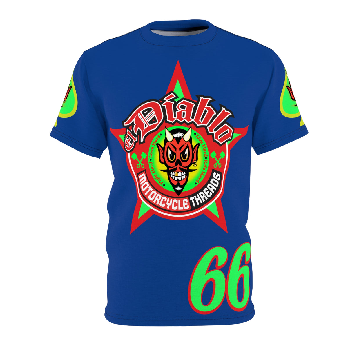 El Diablo Motorcycle Threads - Unisex Cut & Sew Tee - HiViz Color - Edgy Graphic Tee for Bikers