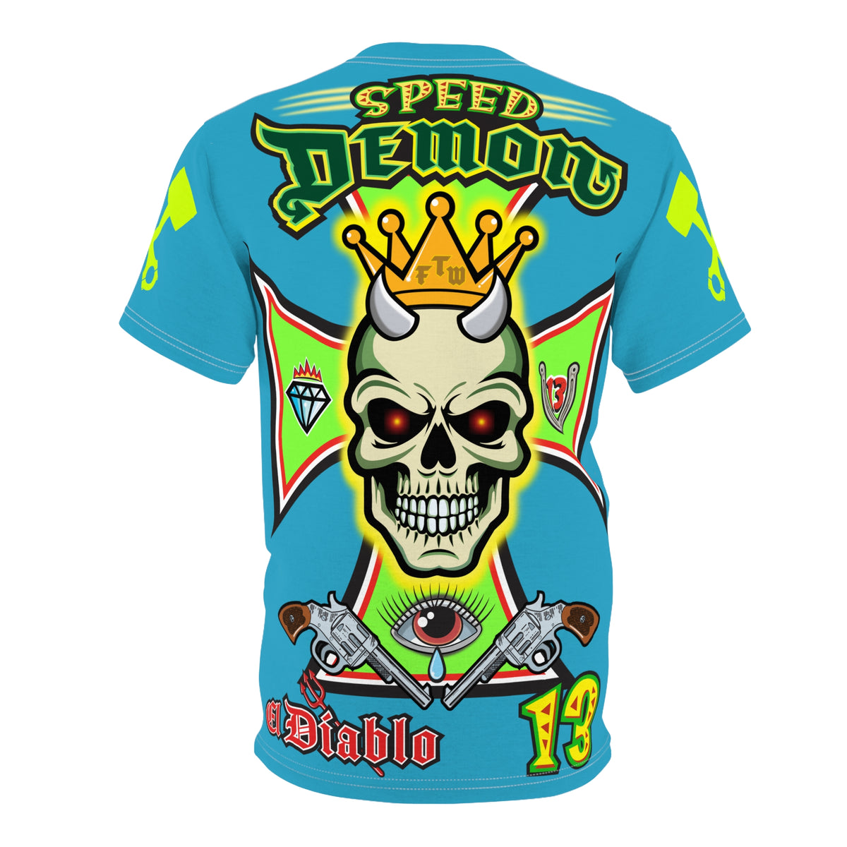 Speed Demon Hellfire HiViz Super Tee - THE Perfect Motorcycle Riding Tee - High Comfort & Perfect Fit Super Tee