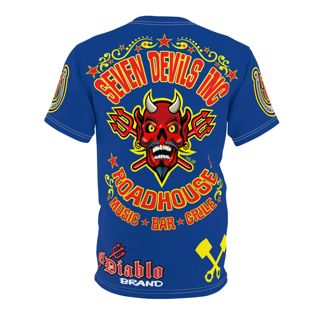 Seven Devils Inc. Roadhouse Deluxe HiViz Graphic Tee - Motorcycle Custom Riding Super Tee
