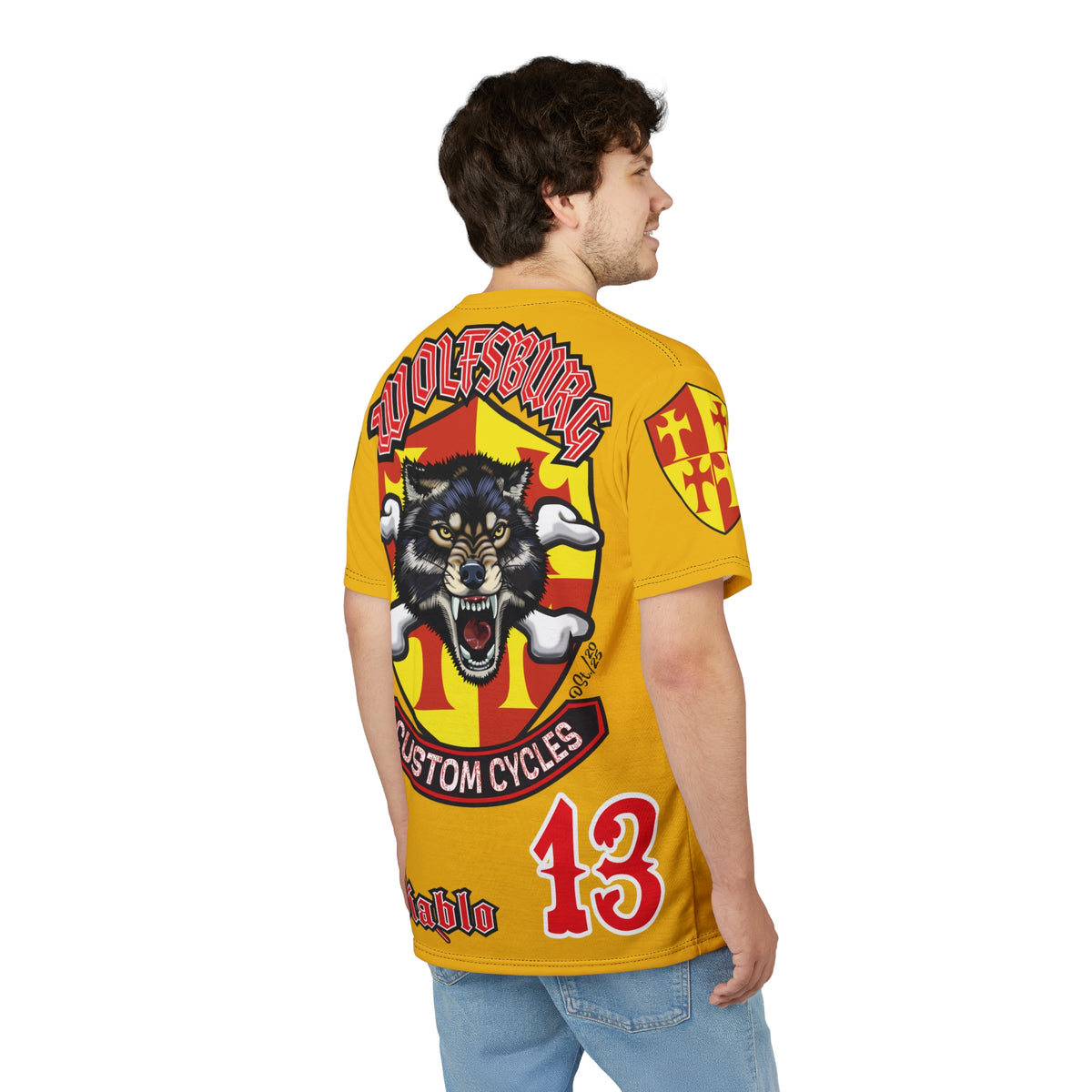 Wolfsburg Custom Cycles HiViz Graphic Super Tee for Bikers