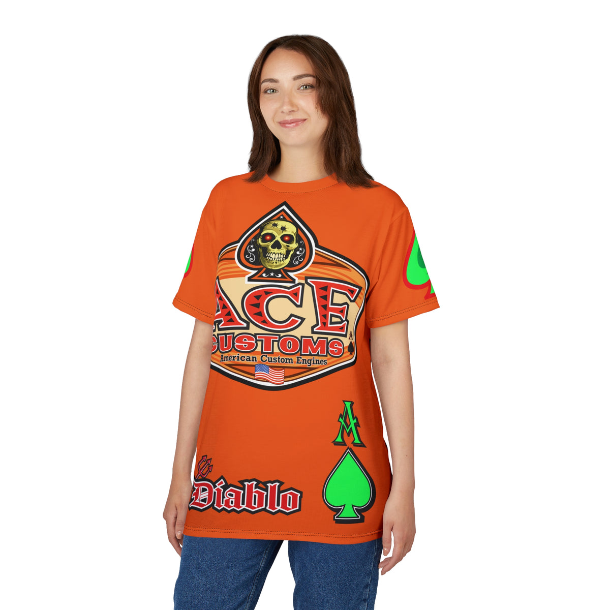 American Custom Engines ACE - Specially Designed Lumina Green  Ace of Spades Death Card High visibility Graphics