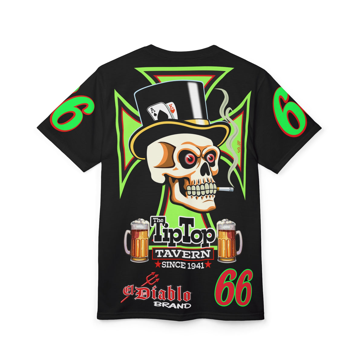 Tip Top Tavern Dive Bar Super Tee - Special Edition Lumina Green XL Graphics - America's Best Dive Bar - Bikes Beers Babes & Bros. - Biker Bar Tee