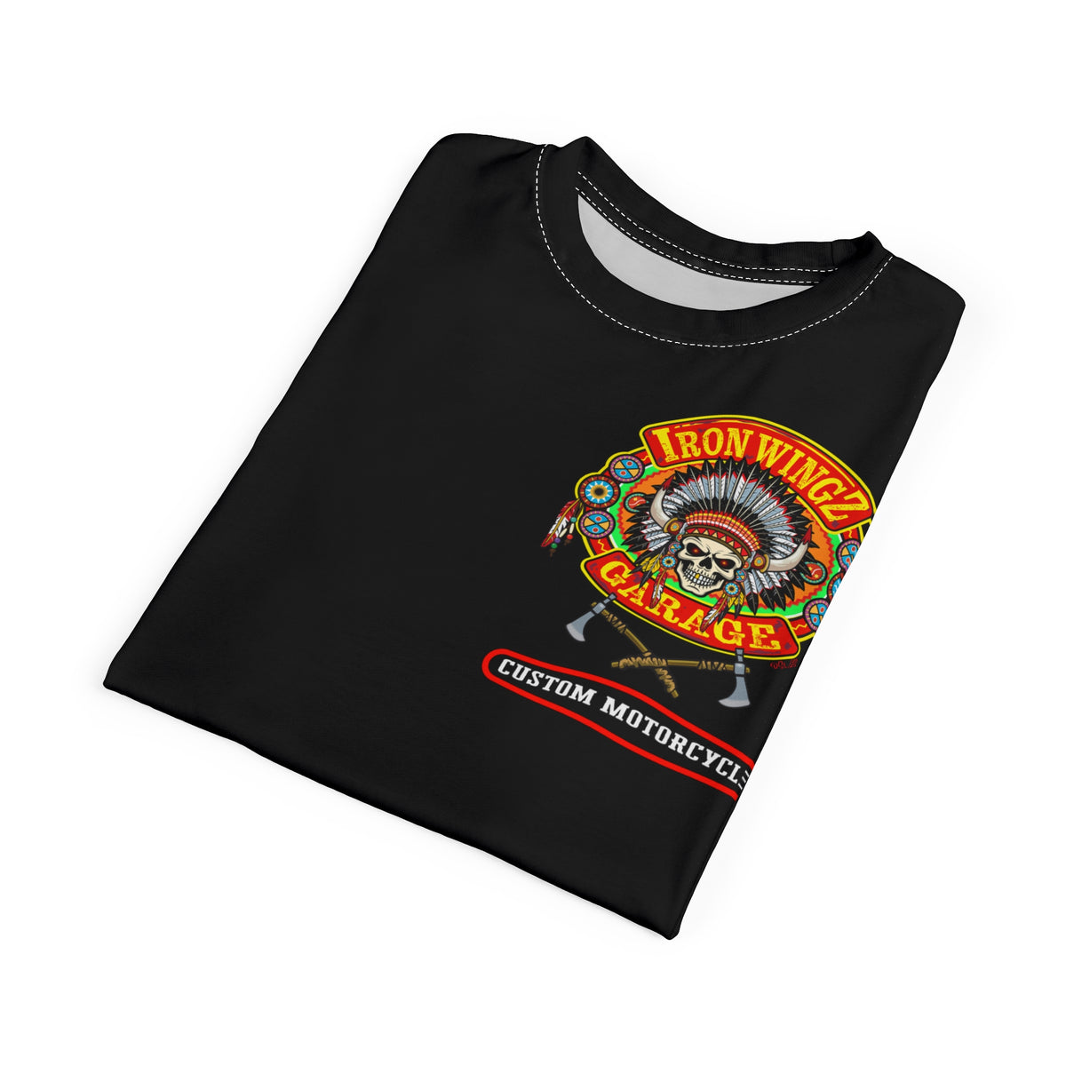 SRT Iron WingZ Garage Custom Biker Riding Super Tee - Retro Vintage Graphic Style