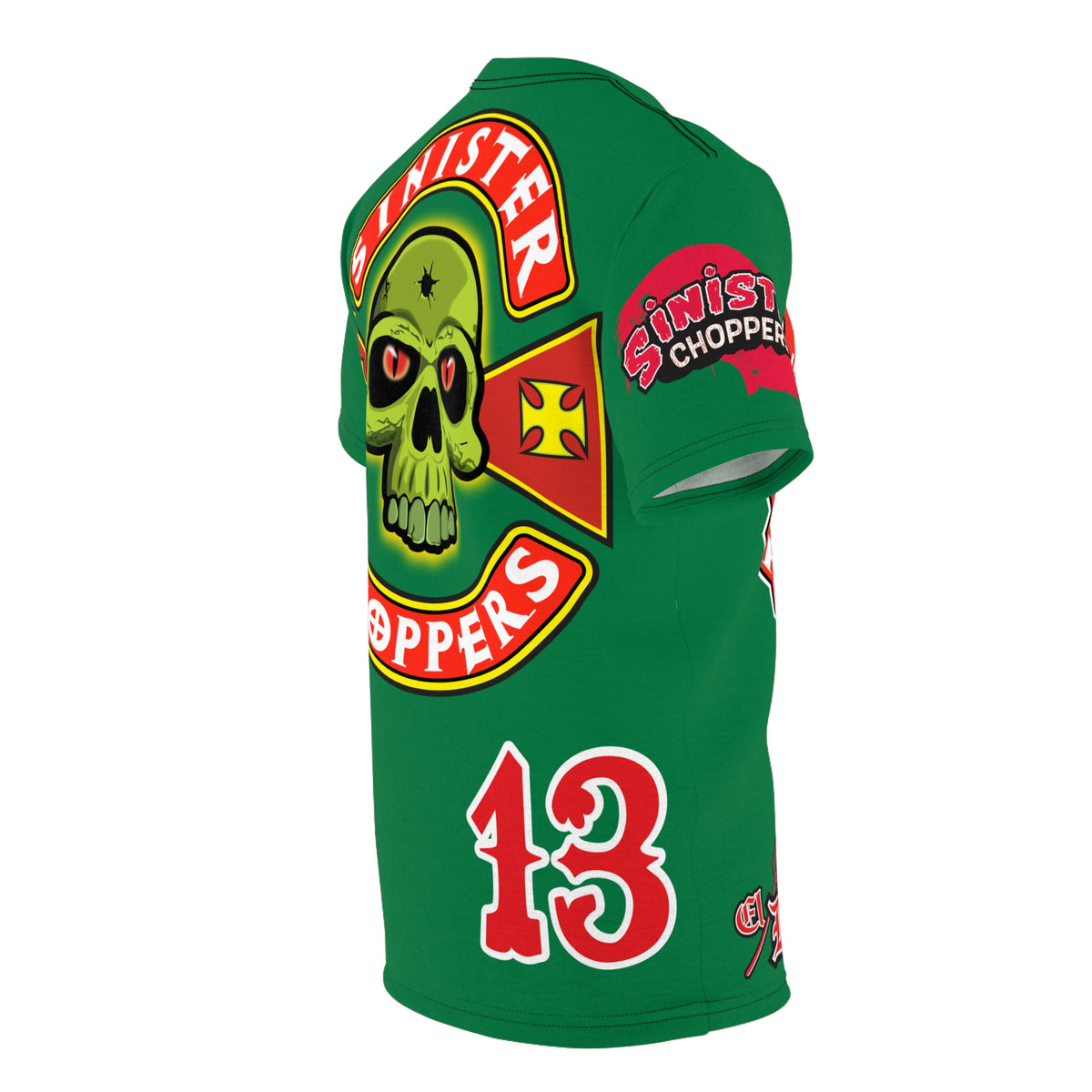Sinister Choppers  Custom Designed Hunter Green HiViz Super Tee