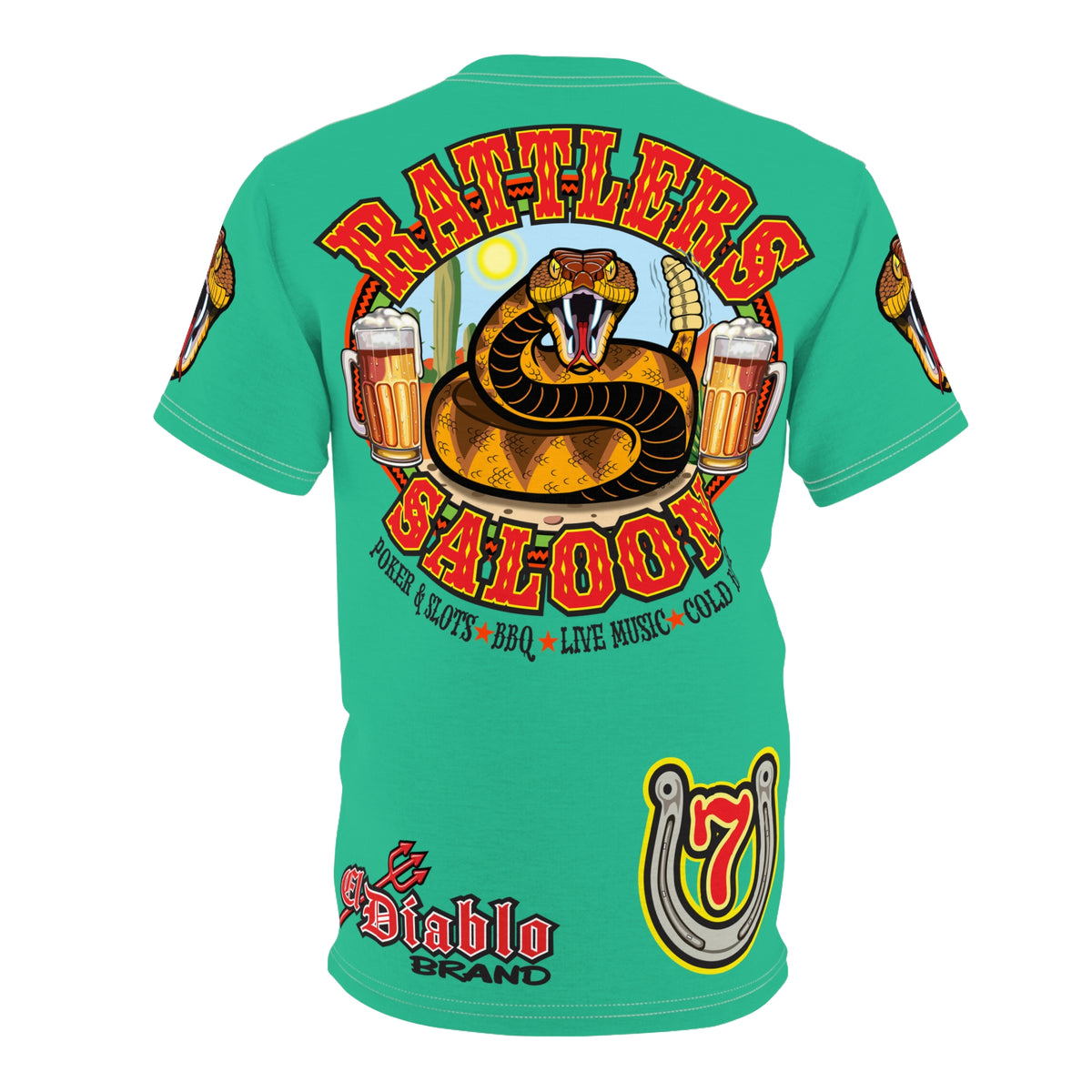 Rattlers Saloon  BADAZZ SUPER TEE — Vintage Biker 66 Graphic Shirt