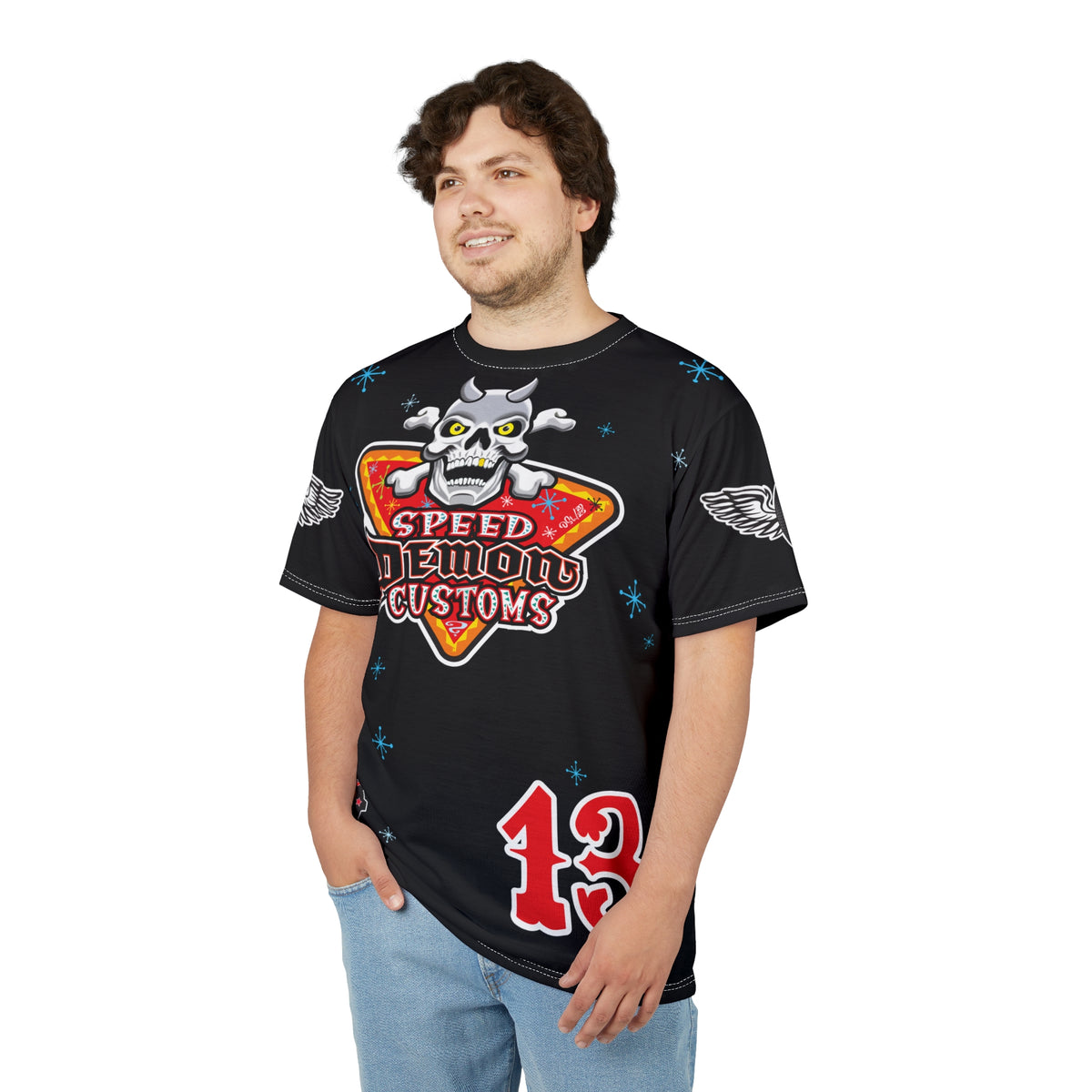 SRT Speed Demon Customs Spectacular  Super Riding Tee - Devilishly Demented Bold Biker Design