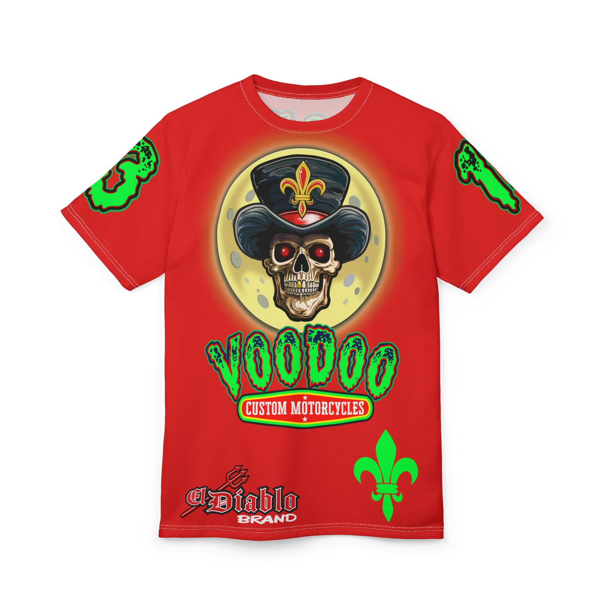 Voodoo Motorcycles HiViz Badass Super Tee, Unique Graphic Tee, Custom HiViZ Apparel